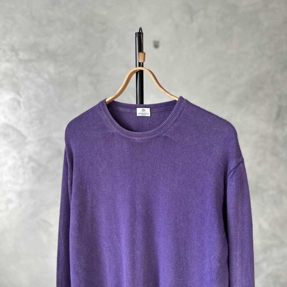 Luigi Borrelli Borrelli Napoli 100% Cashmere Purple Garment Dyed Sweater Size US XL / EU 56 / 4 - 1 Thumbnail
