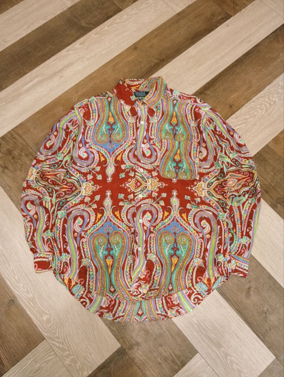 Polo Ralph Lauren VINTAGE POLO RALPH LAUREN SILK PAISLEY BUTTON DOWN SHIRT Size US M / EU 48-50 / 2 - 3 Thumbnail