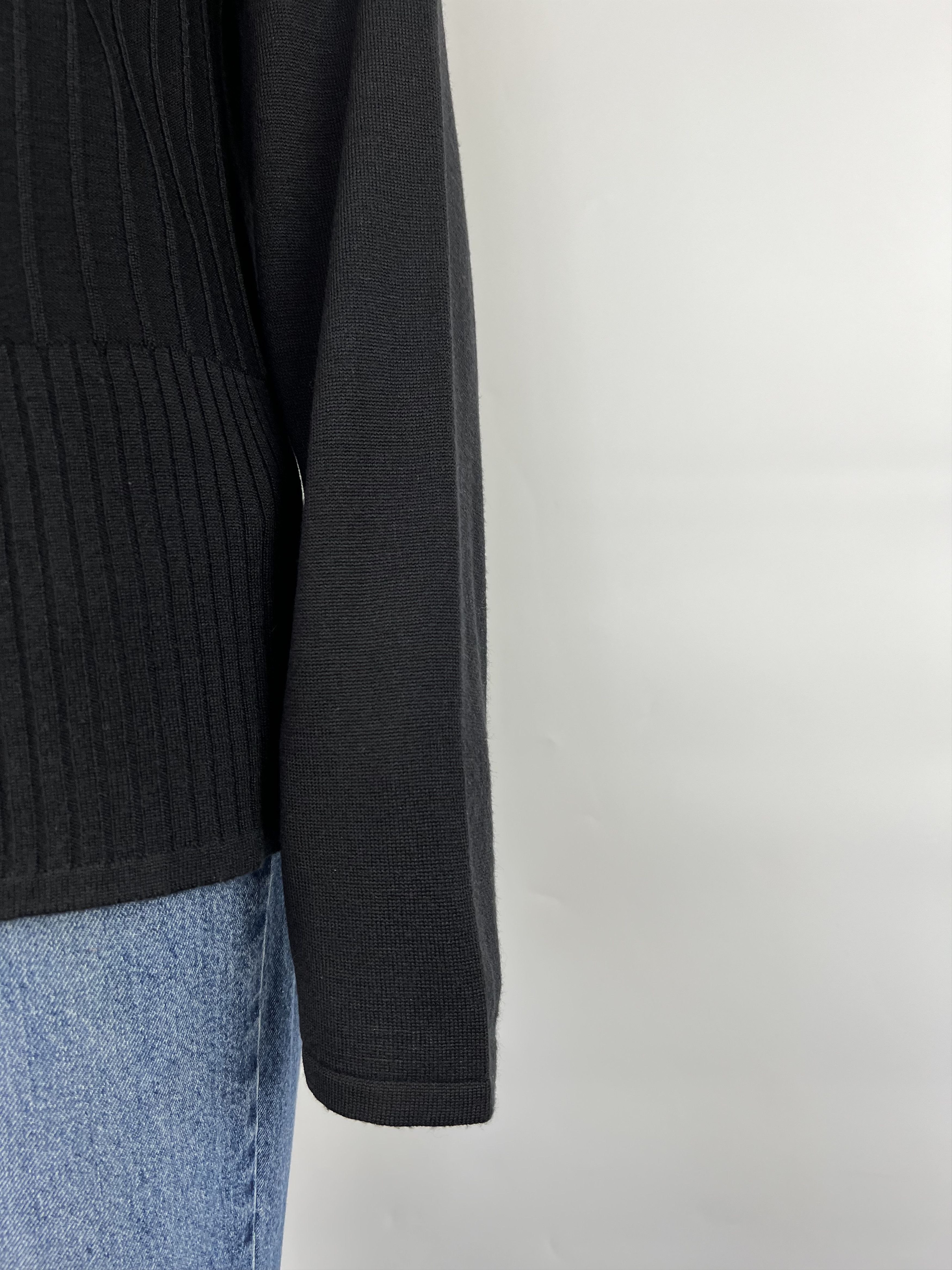 Just Cavalli × Roberto Cavalli Just Cavalli Black Ribbed Wool Sweater Size L Size L / US 10 / IT 46 - 9 Thumbnail