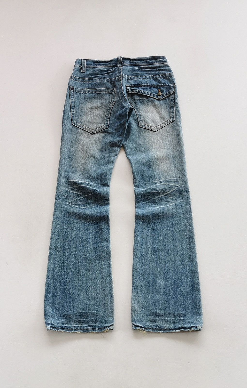 Japanese Brand Root Three Style Bootcut Distressed Jeans Size US 28 / EU 44 - 6 Thumbnail