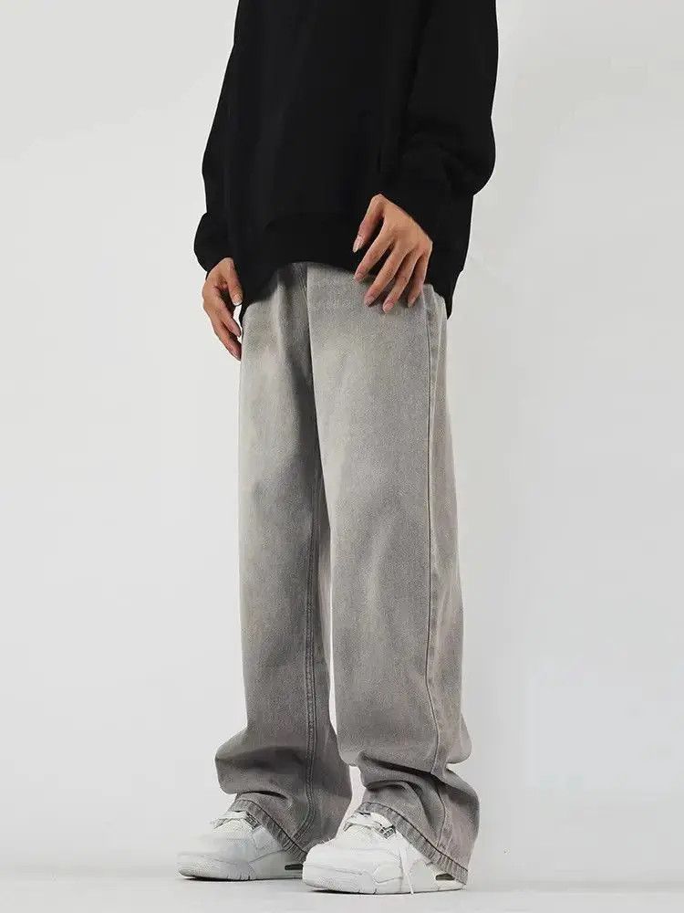 Japanese Brand Retro Loose Straight Drop Solid Color Jeans Size US 32 / EU 48 - 5 Thumbnail