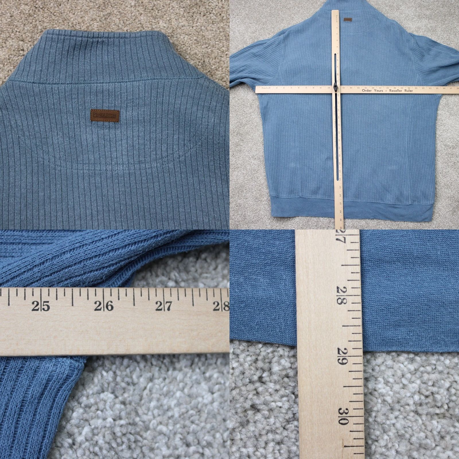Pendleton Pendleton Mens Large Blue 1/4 Zip Sweatshirt Long Sleeve Pullover Cotton/Poly Size US L / EU 52-54 / 3 - 9 Thumbnail