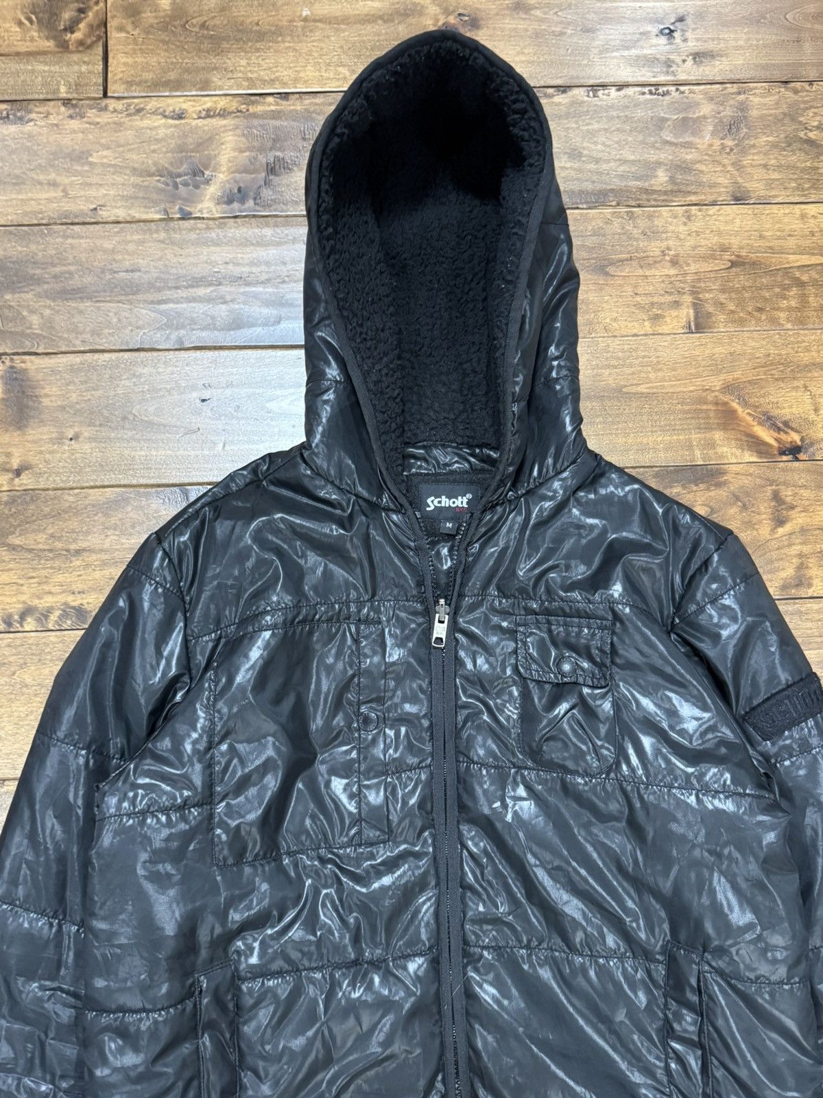 Schott Schott NYC Vintage Hooded Puffer Size US M / EU 48-50 / 2 - 9 Thumbnail
