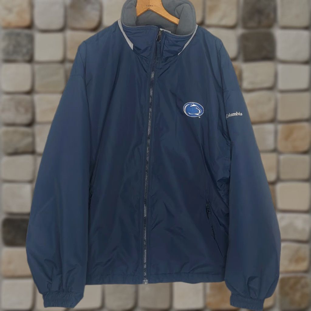 Vintage PENN STATE Columbia Sportswear Jacket L Men Blue Nylon Fleece Lined Zip Embroidered Parka Winter Size US L / EU 52-54 / 3 - 1 Thumbnail