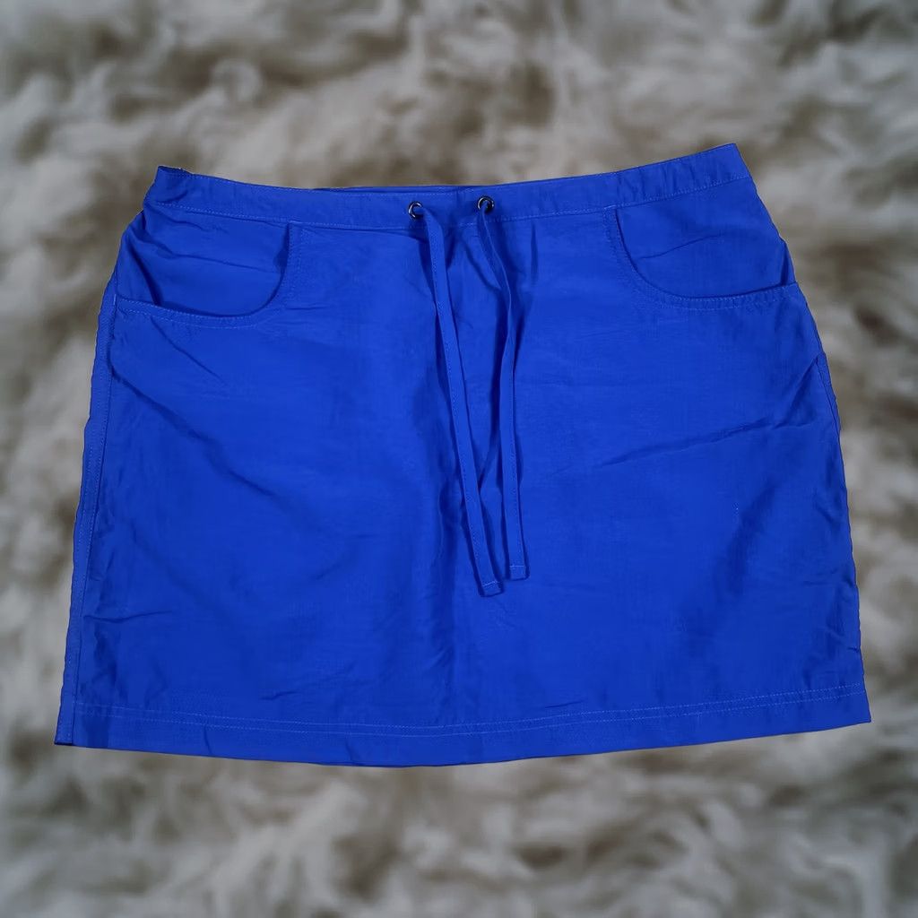 Vintage LL Bean Skirt Women's M Medium Above Knee Length Pencil Solid Blue 100% Nylon Size 32" / US 10 / IT 46 - 1 Thumbnail