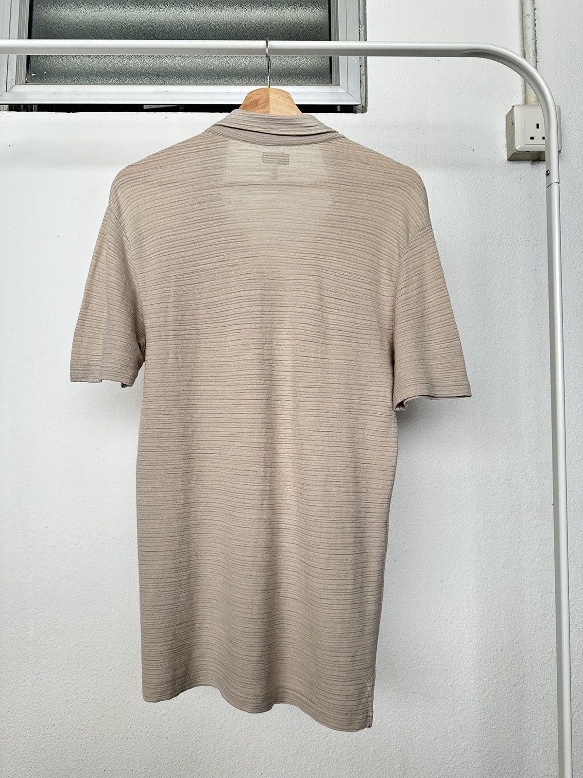 Giorgio Armani 00’s Armani Jeans pleated fabric polo tee Size US M / EU 48-50 / 2 - 8 Thumbnail