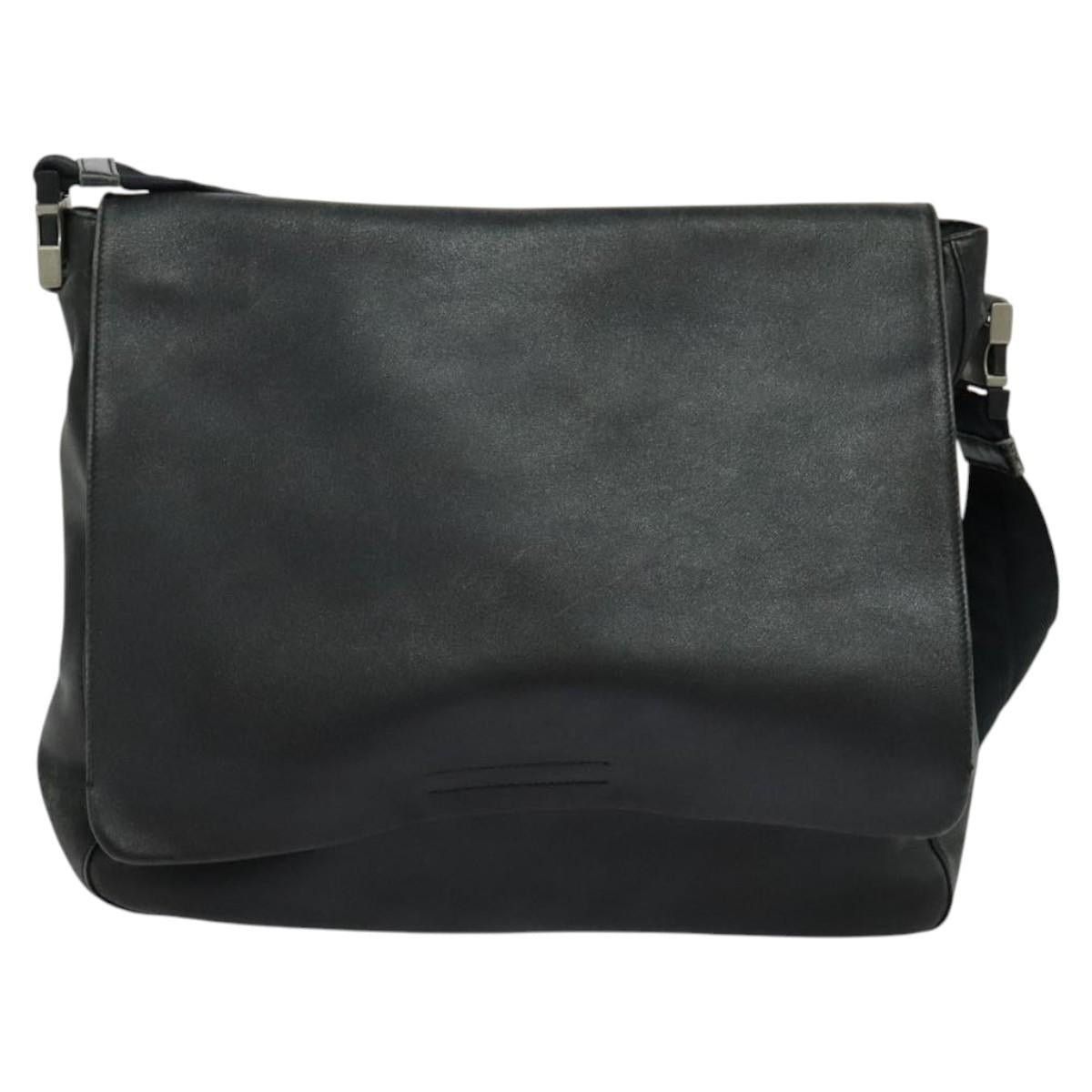 Prada PRADA Shoulder Bag Leather Black Silver Size ONE SIZE - 2 Thumbnail
