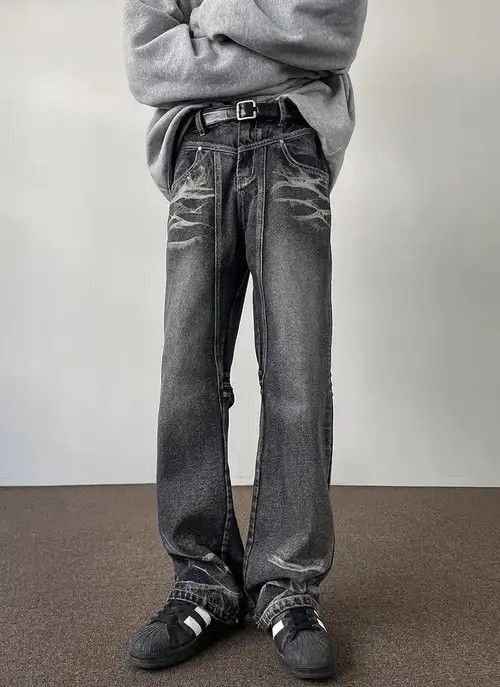 Jean Tie Dye Straight Leg Jeans Size US 34 / EU 50 - 1 Thumbnail