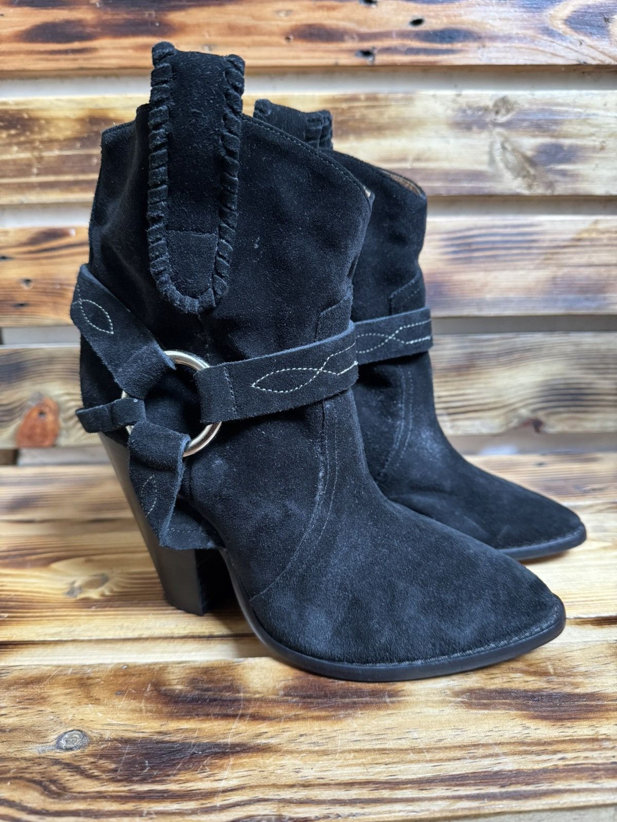 Isabel Marant Rawson harness suede ankle boots Grailed