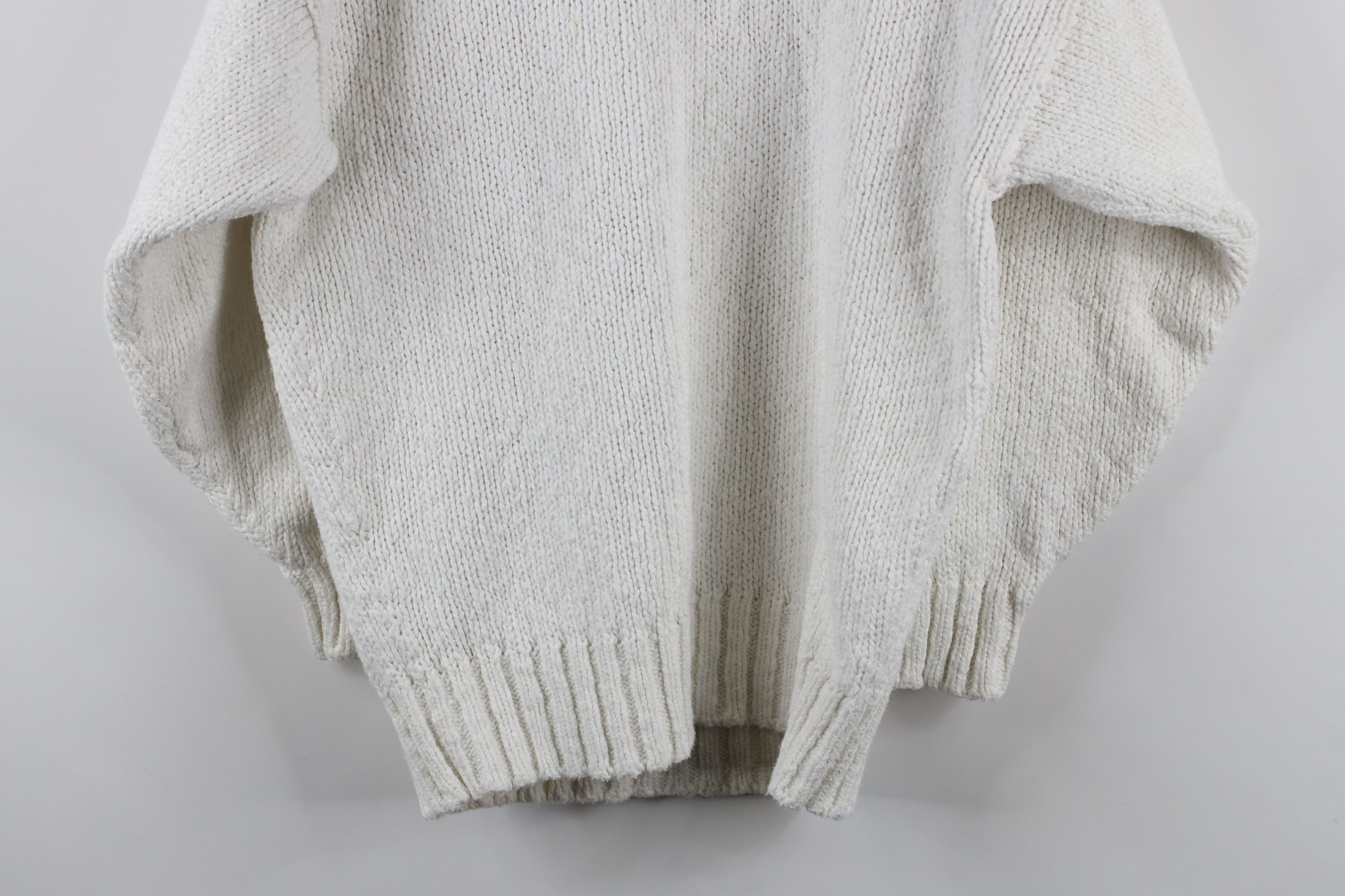 Paul Stuart × Vintage Vintage 90s Paul Stewart Cotton Knit Sweater White Ireland Size US M / EU 48-50 / 2 - 8 Thumbnail
