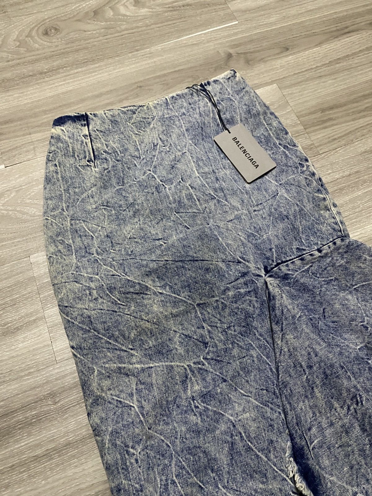 Balenciaga Deadstock- Balenciaga - Frayed Denim Skirt Size 24" / US 00 / IT 34 - 5 Thumbnail