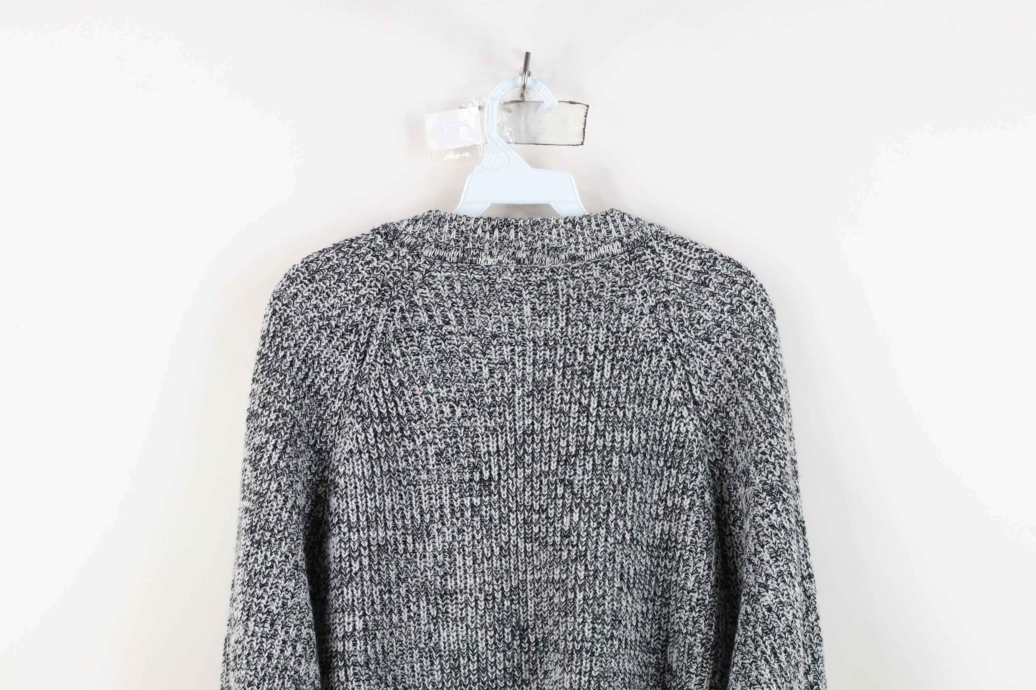 Vintage Vintage 90s Streetwear Blank Chunky Ribbed Knit Sweater Gray Size US M / EU 48-50 / 2 - 12 Thumbnail