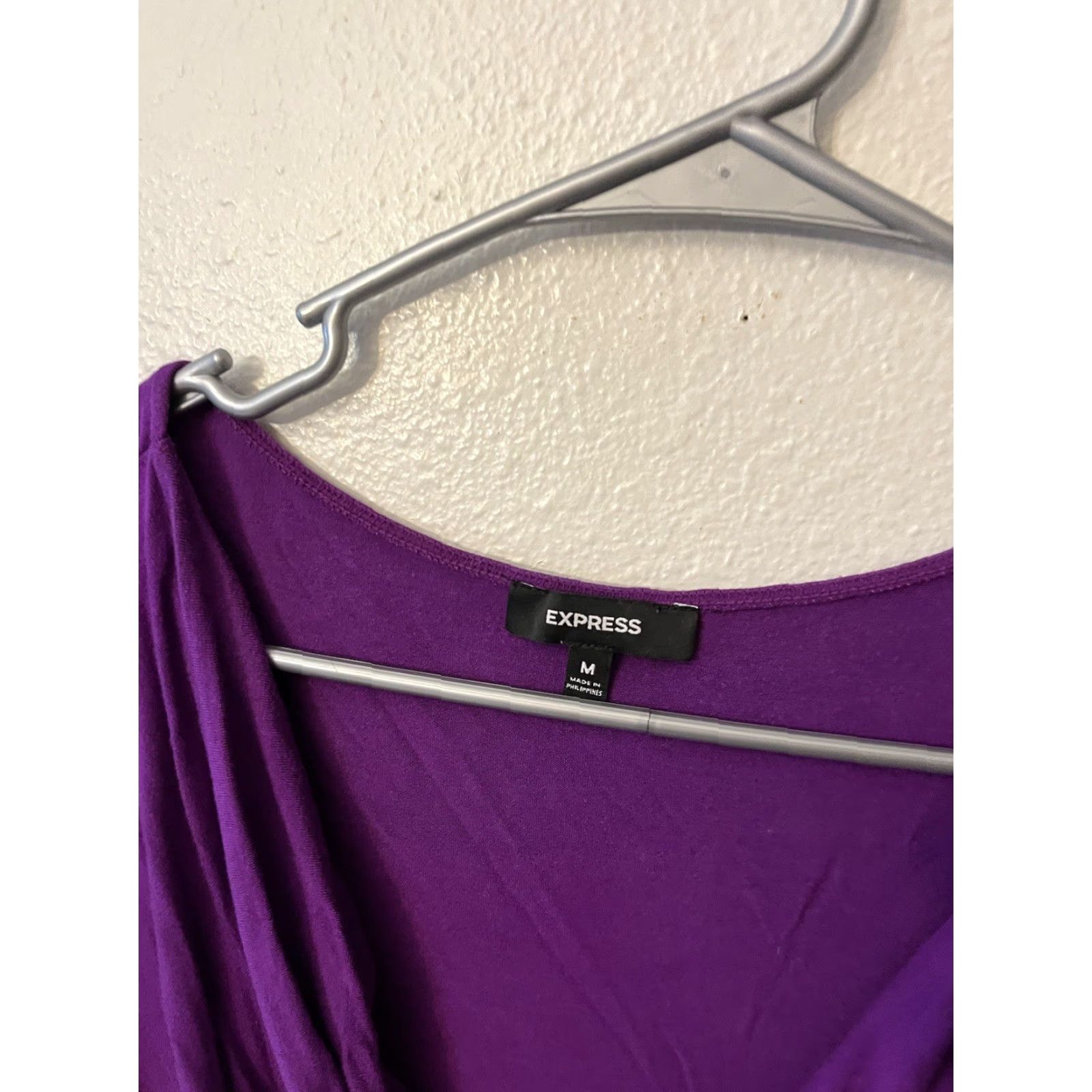 Express Express Womens Draped Twist Front Sleeveless Top M Purple Stretch Casual Nuetral Size M / US 6-8 / IT 42-44 - 2 Thumbnail