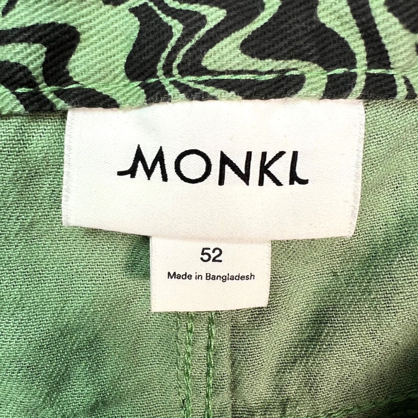 Nique Monkl Womens Size 52 Wavy Green Black Abstract Print Trousers Pants Size 38" / US 16 / IT 52 - 3 Thumbnail