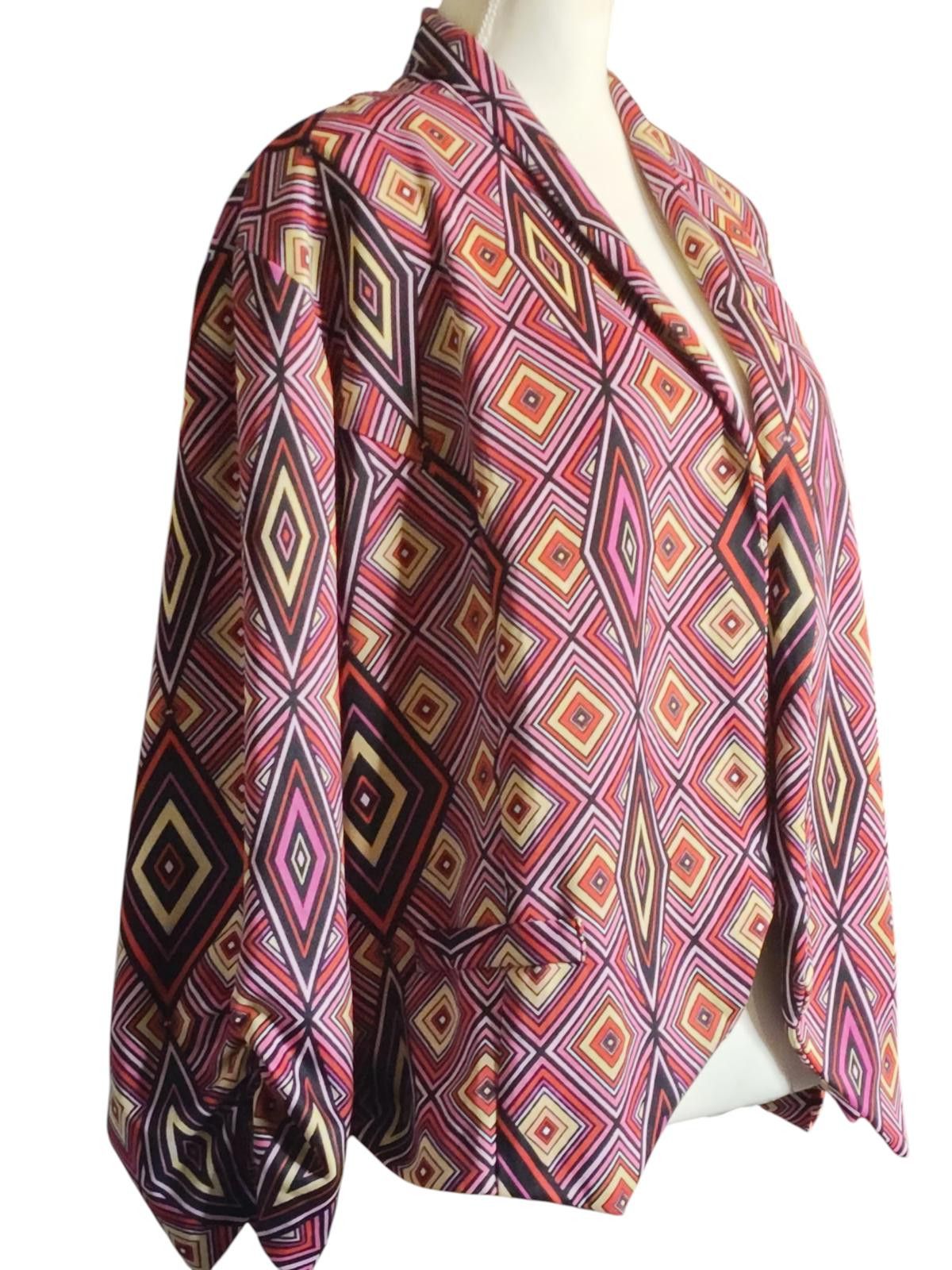 Designer Ashley Stewart Women's Geometric Pattern Open Front Blazer Size 4XL / US 24-26 - 4 Thumbnail