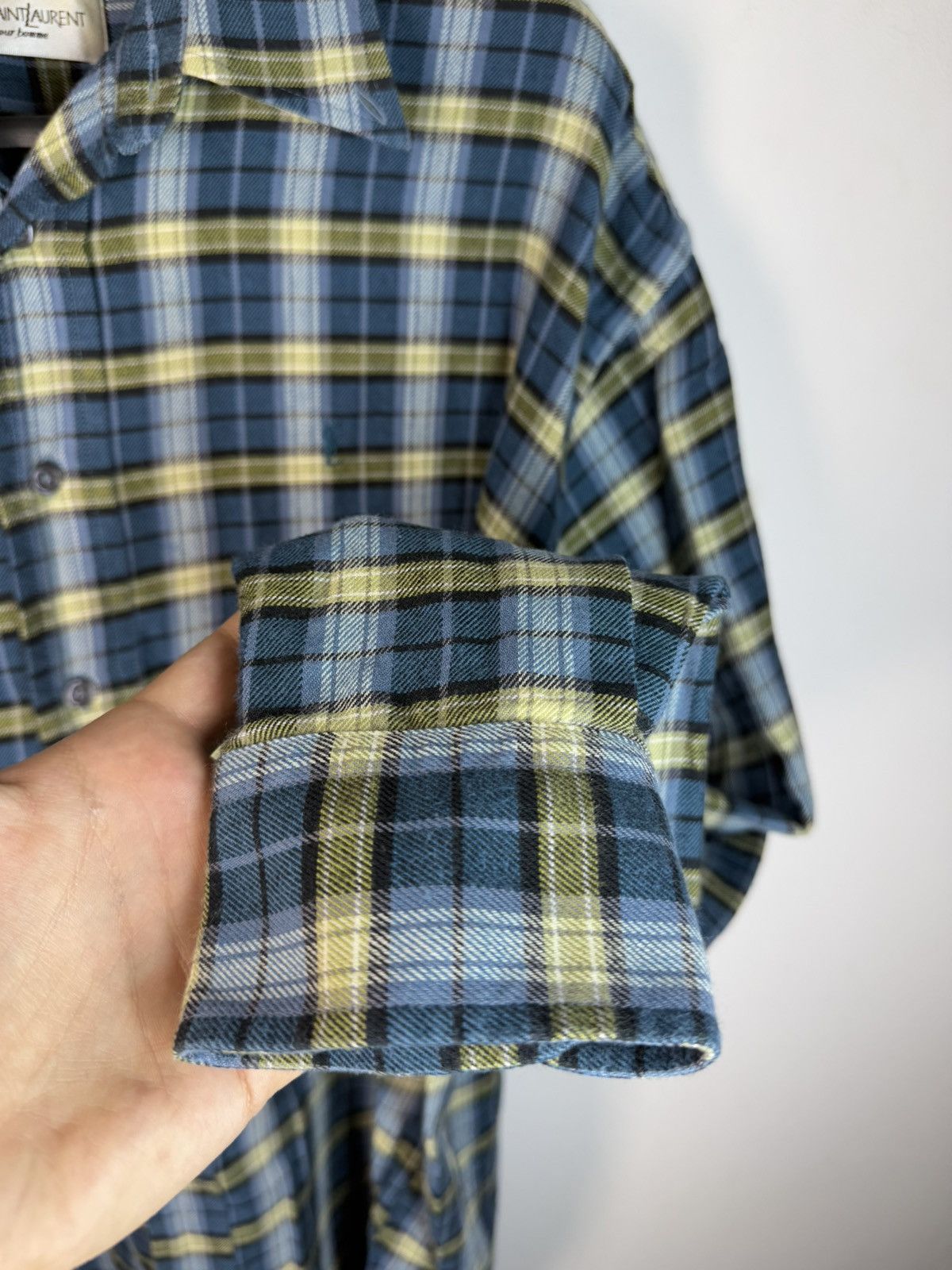 Yves Saint Laurent YSL Shirt Check Plaid Flannel Vintage Yves Saint Laurent Size US XL / EU 56 / 4 - 20 Thumbnail