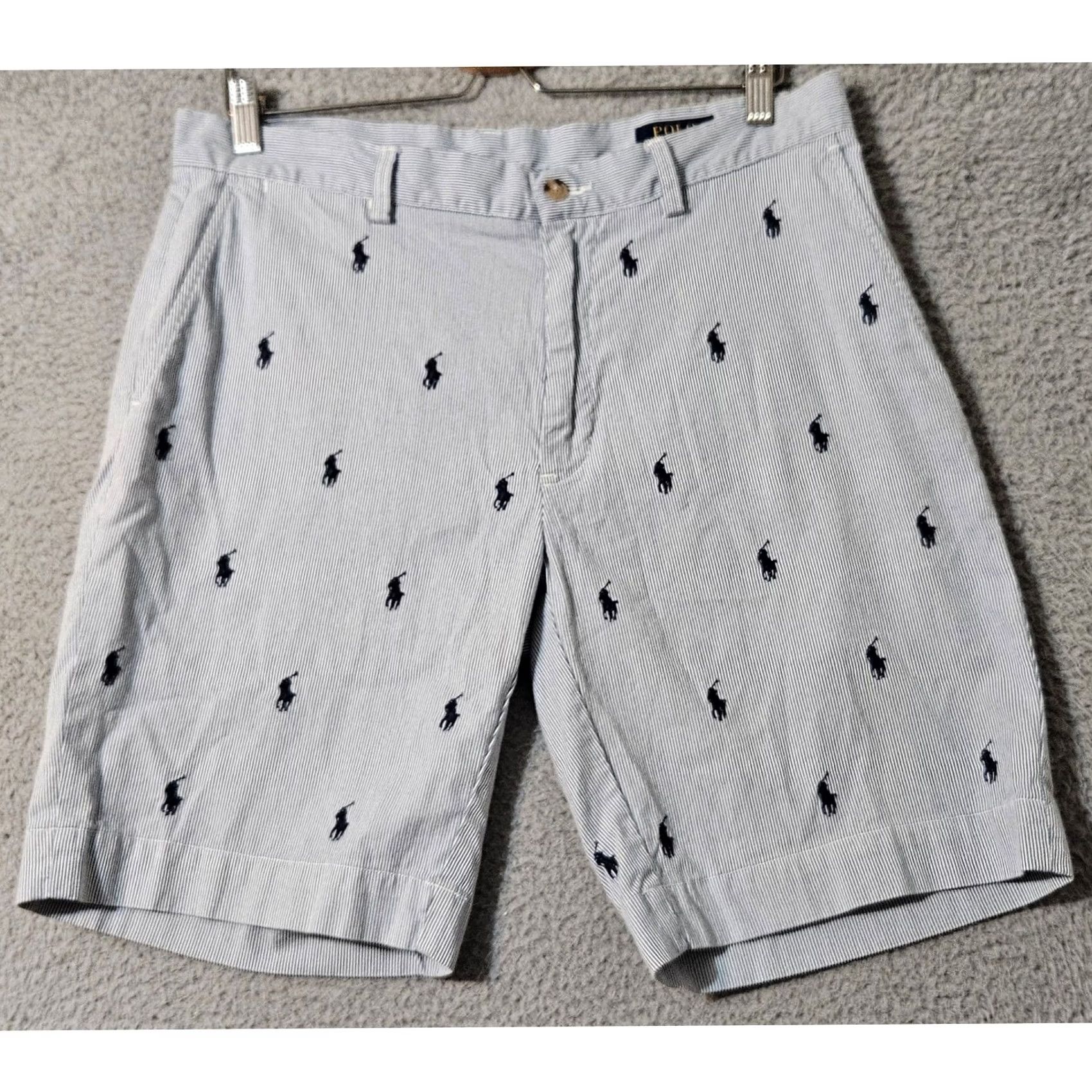 Polo Ralph Lauren Polo Ralph Lauren Shorts Men's Size 33 Seersucker All Over Pony Print Chinos Size US XS / EU 42 / 0 - 2 Thumbnail