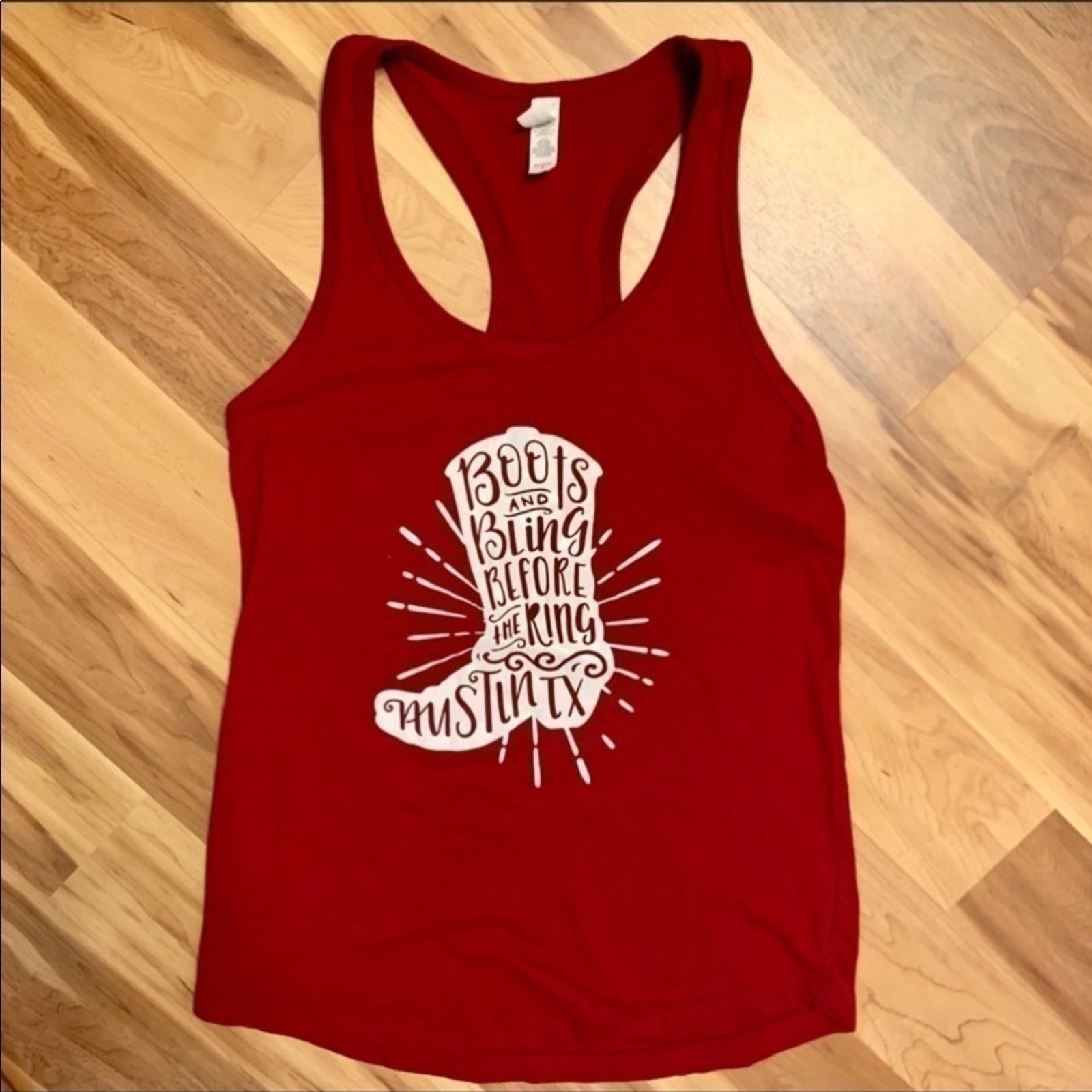 Next Level Apparel Boots & Bling Before The Ring Red White Tank Size Small Size S / US 4 / IT 40 - 3 Thumbnail