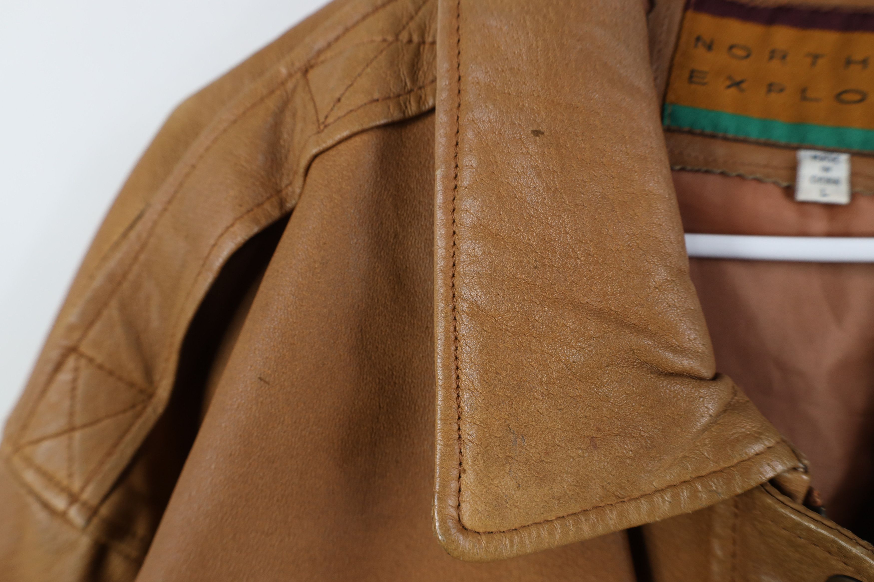 Vintage Vintage 90s Streetwear Full Zip Leather Flight Bomber Jacket Size L / US 10 / IT 46 - 5 Thumbnail