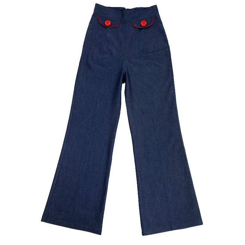 Other High Waisted Trousers Wide-leg Pants Jeans Size 30" / US 8 / IT 44 - 1 Thumbnail