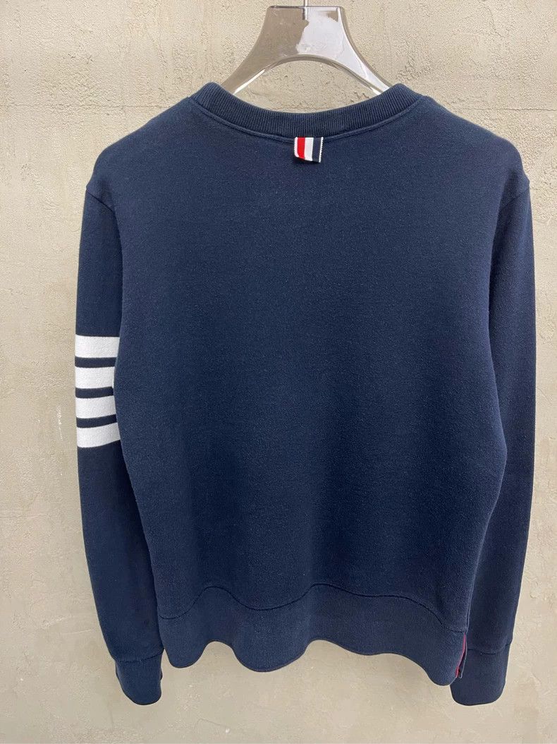 Thom Browne Thom browne Dark blue four-striped round-neck sweatshirt 25 Size US S / EU 44-46 / 1 - 4 Thumbnail
