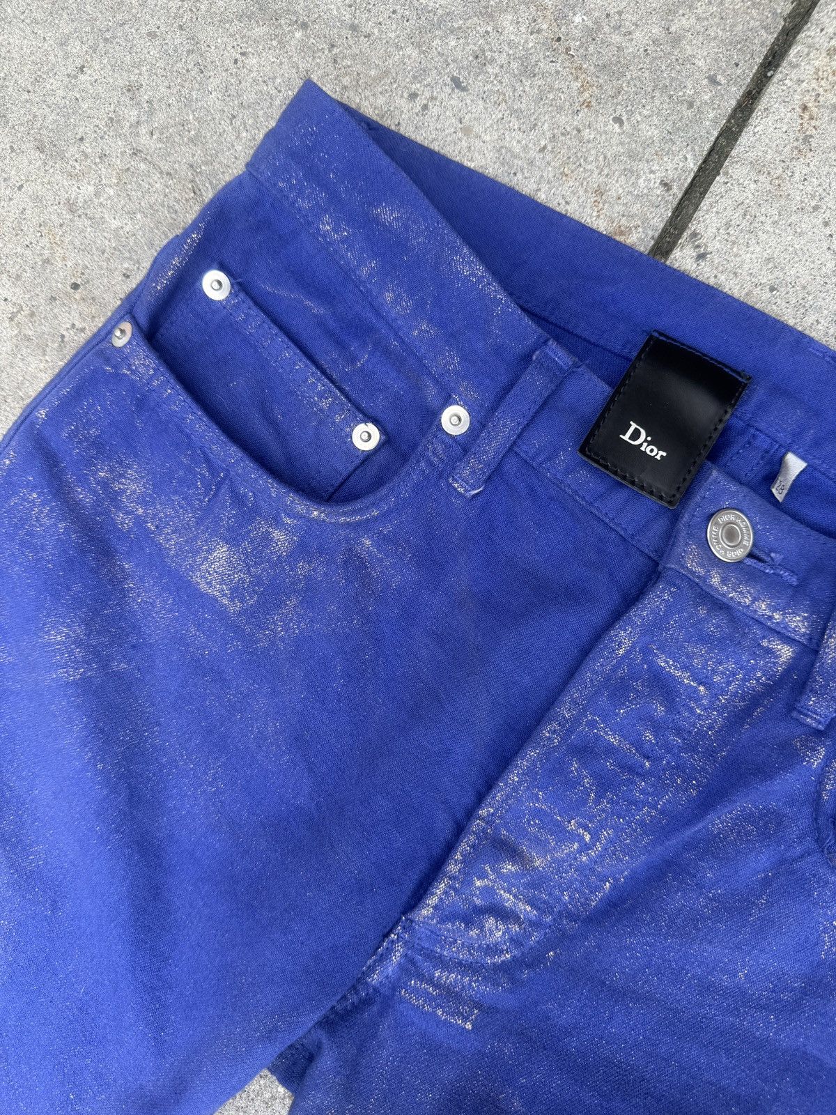 Dior Dior Homme SS09 “Planisphère” Gold Wax Luster Denim Size US 28 / EU 44 - 2 Thumbnail