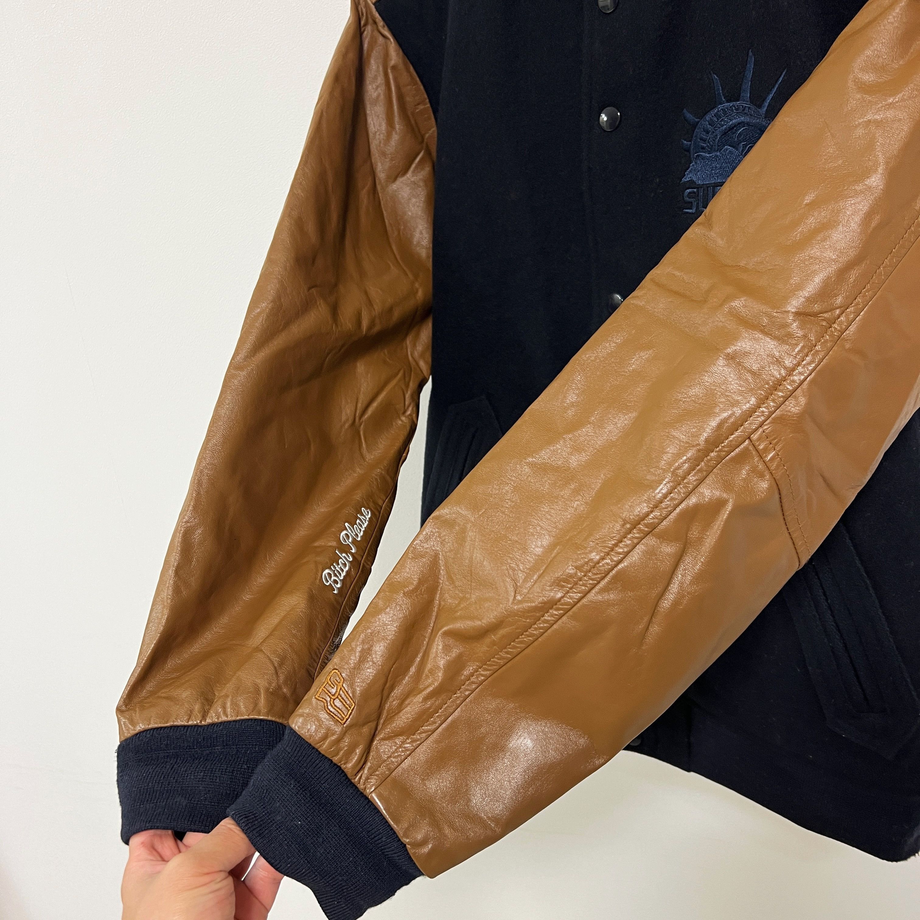 Supreme Supreme AW07 In God We Trust Varsity Jacket Navy Brown Size US M / EU 48-50 / 2 - 6 Thumbnail
