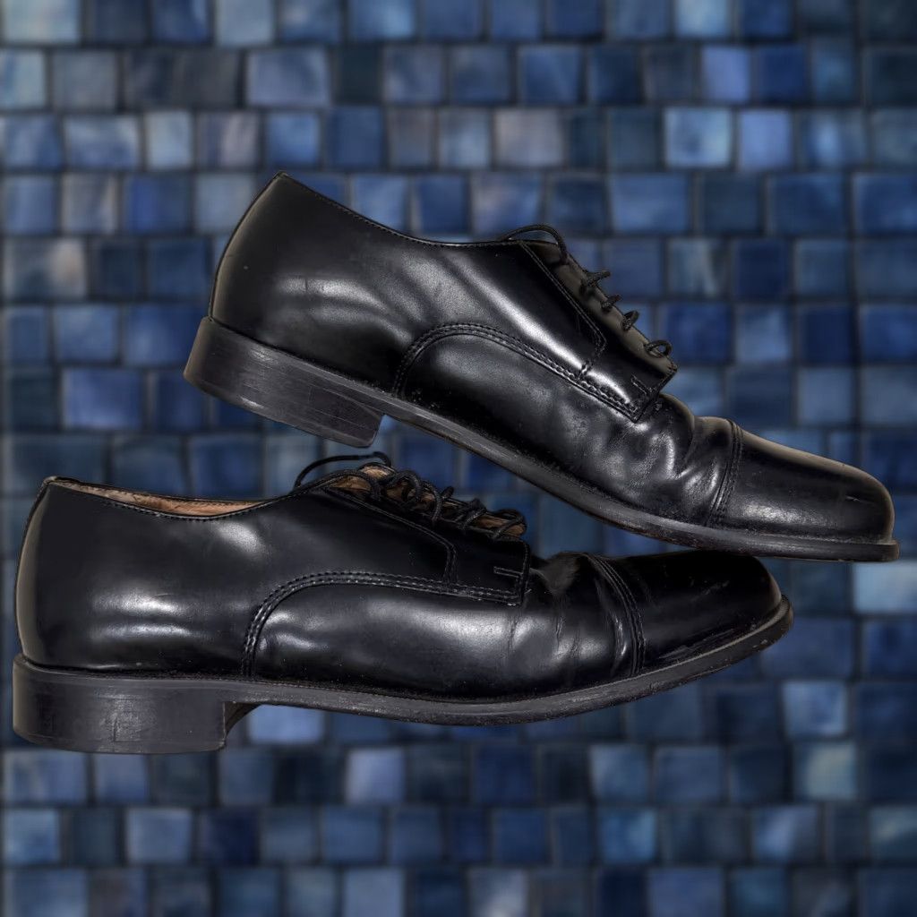 Vintage Bostonian First Flex Classics Black Mens Dress Lace Cap Toe Shoes Size 9M Cap Toe, Leather, Lace, Dress, Classic, Formal Shoes Mens Size ONE SIZE - 1 Thumbnail