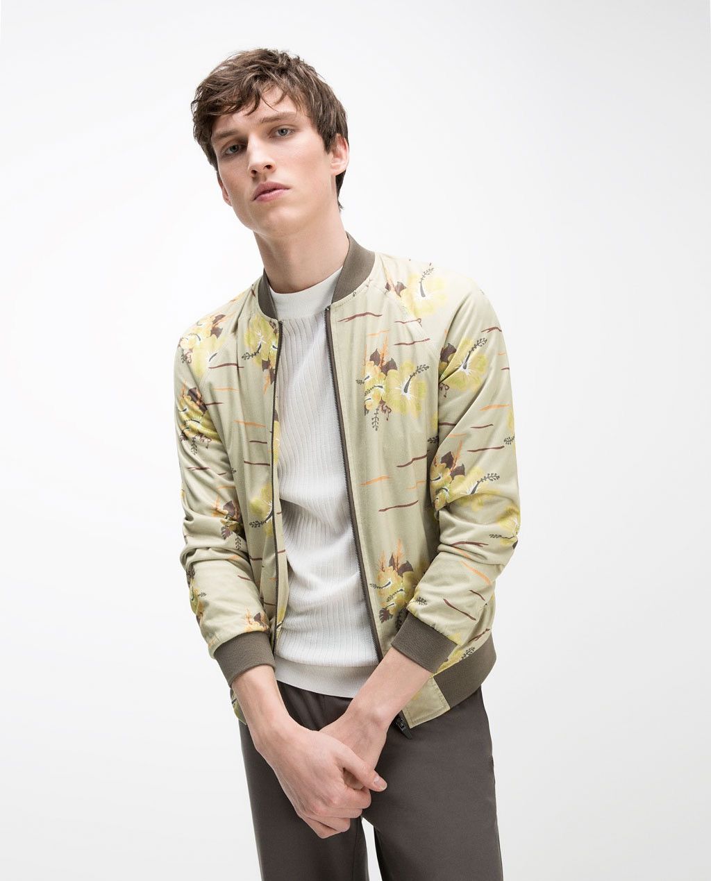Zara Zara Man Flower Jacket Full Zip Multicolour Size: L Size US L / EU 52-54 / 3 - 4 Thumbnail