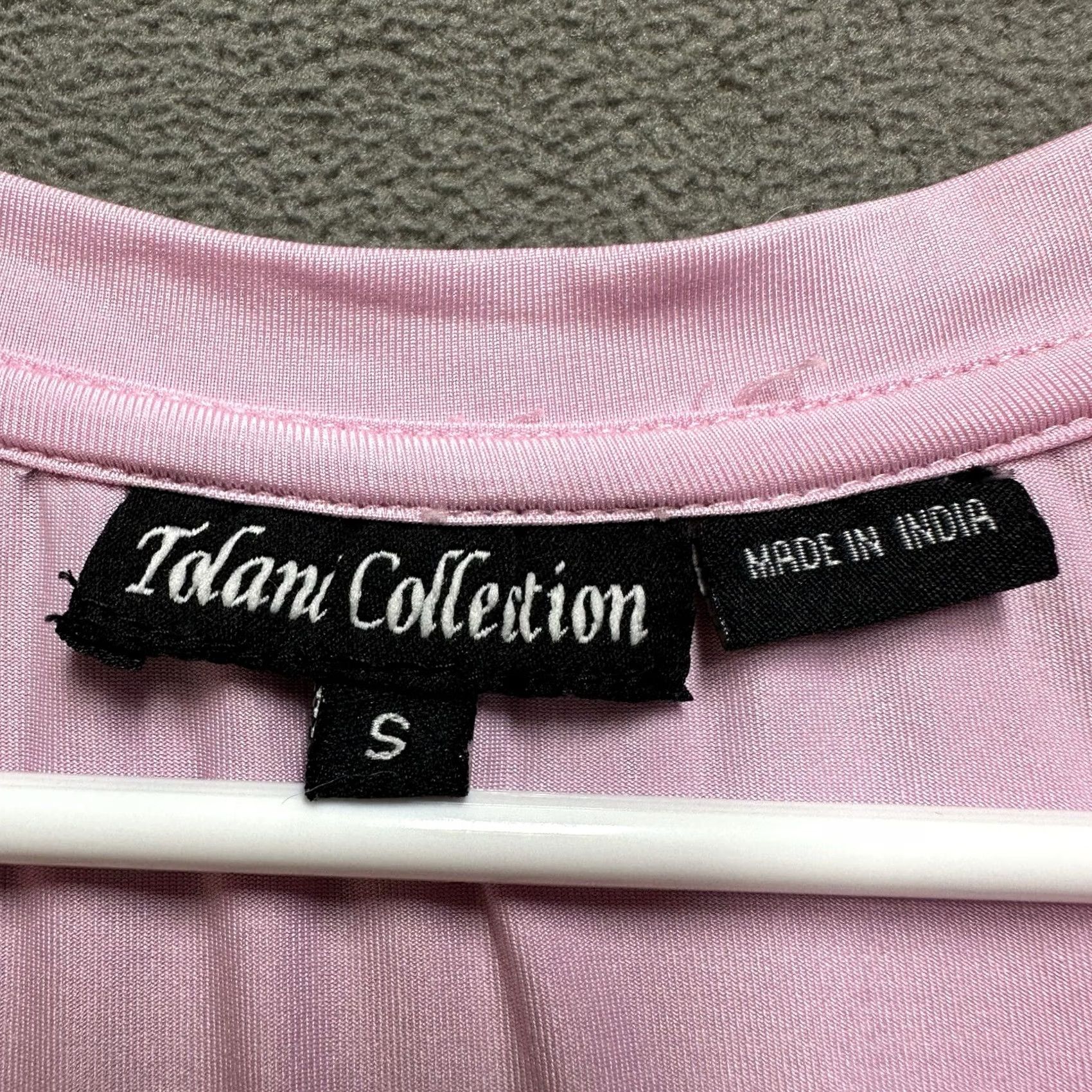 Vintage Tolani Collection Shirt Womens Small Light Pink Short Sleeve Casual Stretch GUC Size S / US 4 / IT 40 - 3 Thumbnail