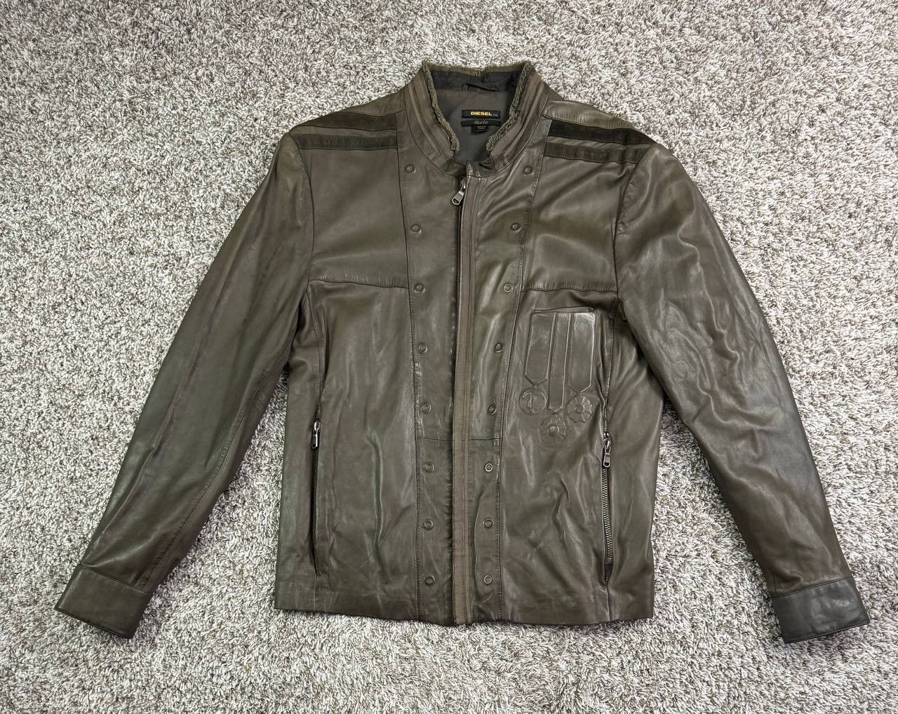 Diesel Black Gold Diesel Black Gold Label Sheep Leather Moto Jacket Biker Size US XXL / EU 58 / 5 - 1 Thumbnail