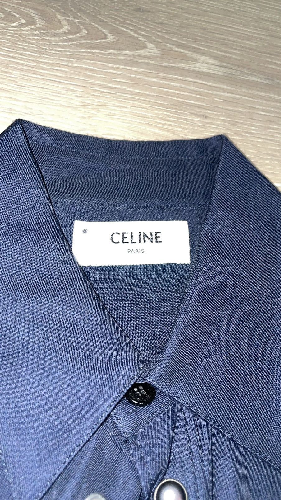 Celine × Hedi Slimane SS19 navy western shirt Size US XS / EU 42 / 0 - 6 Thumbnail