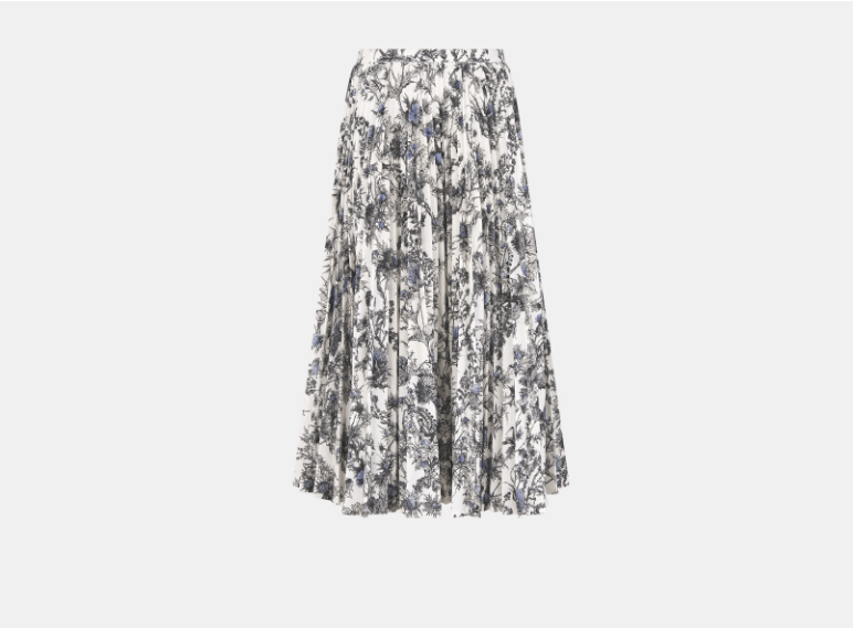 Dior o1w1db10326 512J04 Mid-Length Skirt in White/Blue Size 26" / US 2 / IT 38 - 1 Thumbnail