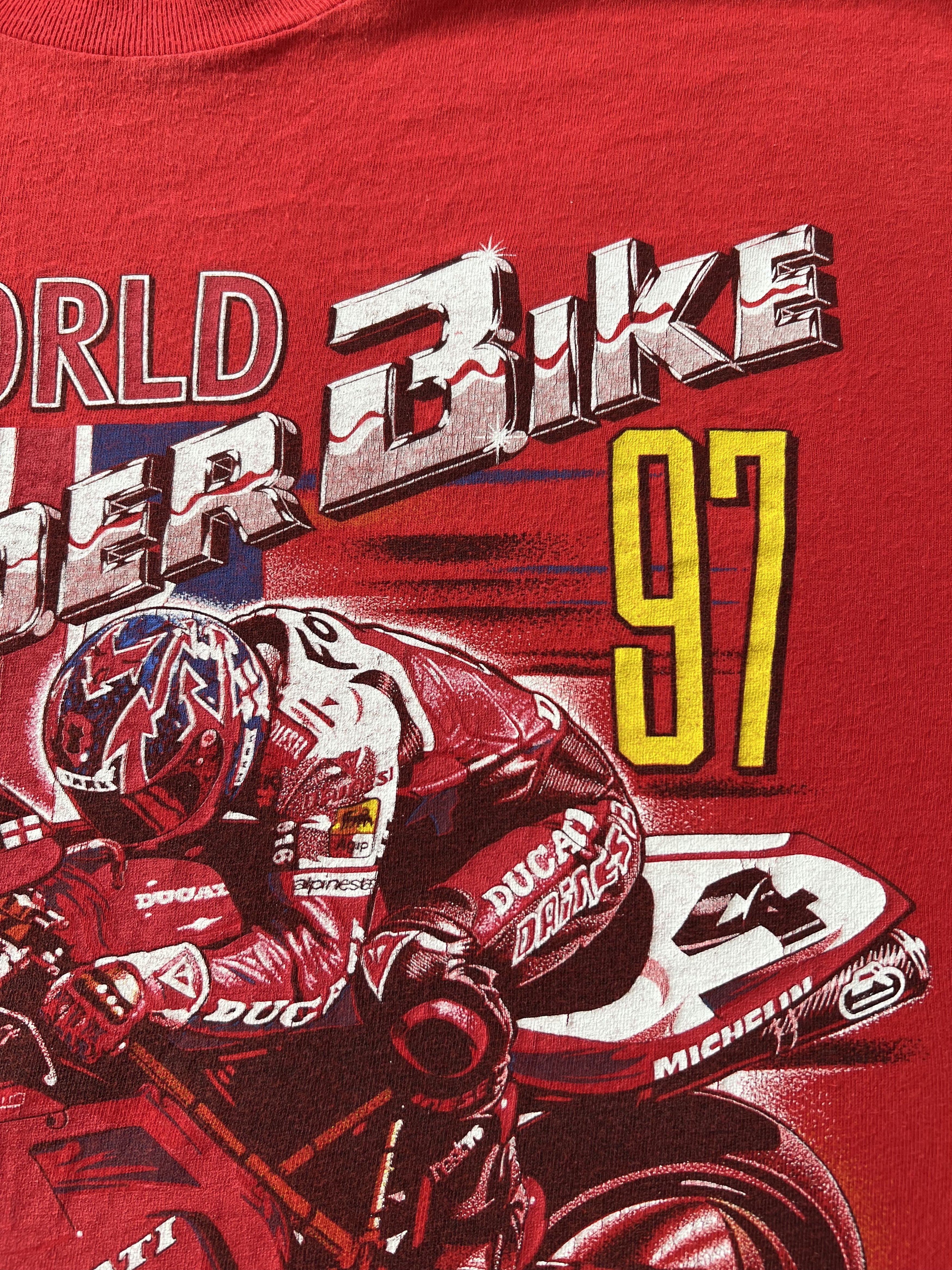 Vintage Vintage 1997 Ducati 916 Superbike GP Moto Racing Red T-shirt Size US XXL / EU 58 / 5 - 5 Thumbnail