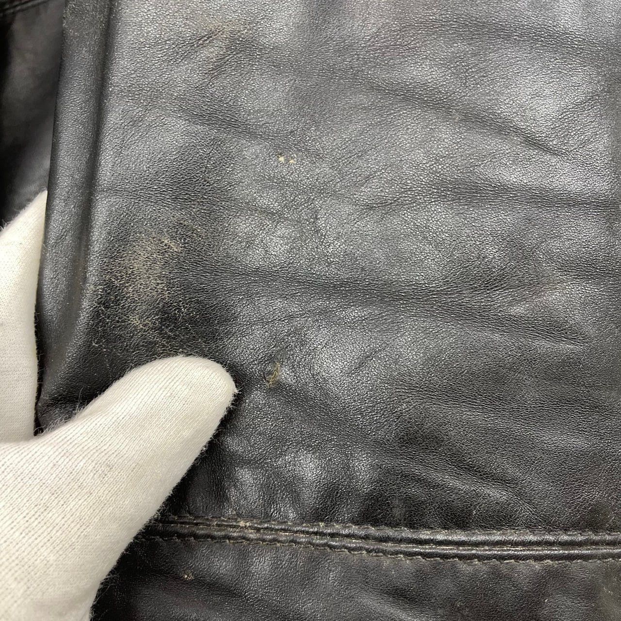 Vintage 90s Vintage ANGORA Leather Jacket Motorcycle Jacket #1187/AP Size US M / EU 48-50 / 2 - 20 Thumbnail