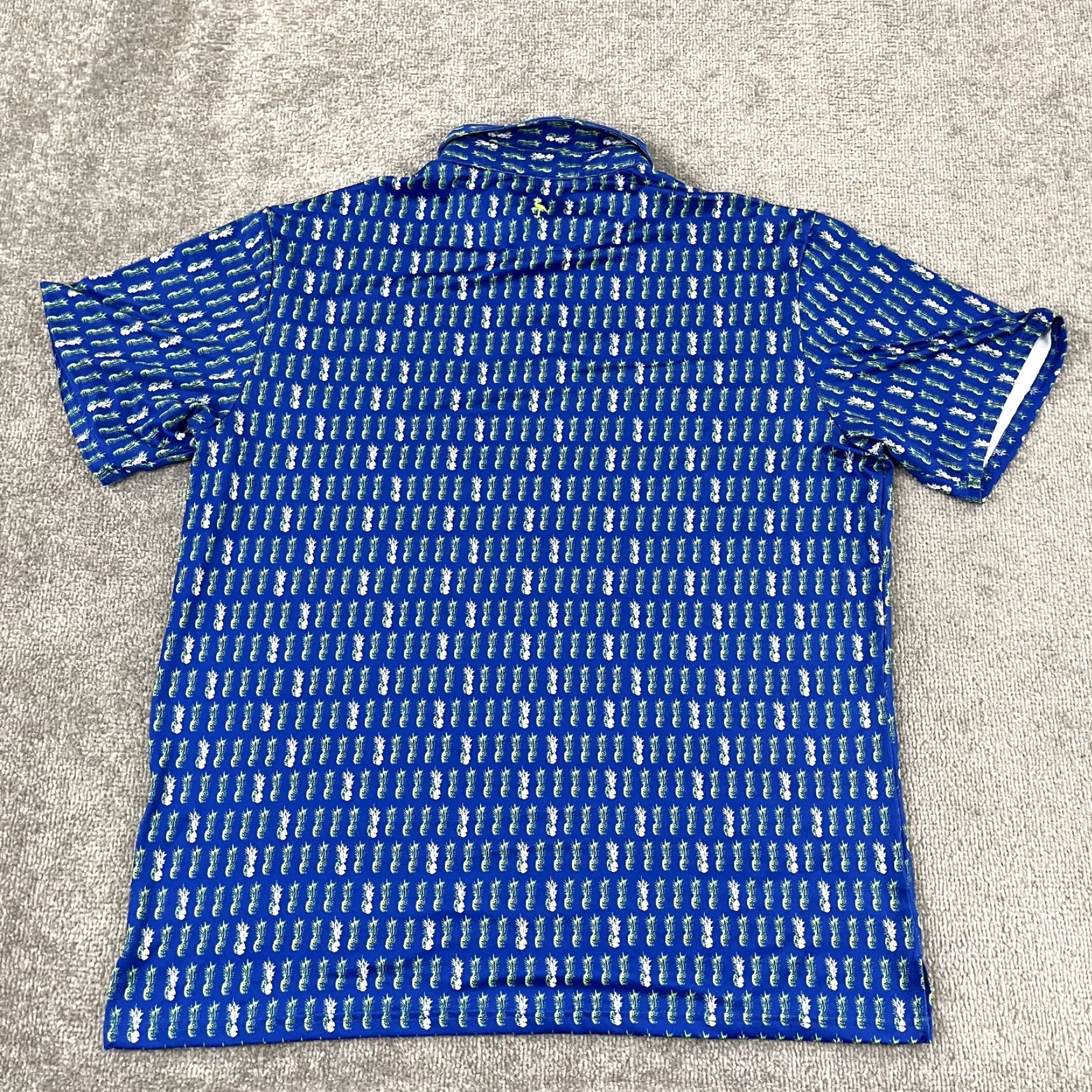 Tailorbyrd TAILORBYRD Polo Shirt Mens 2XL Blue Green Pineapple Golf Performance Sport Shirt Size US XXL / EU 58 / 5 - 5 Thumbnail