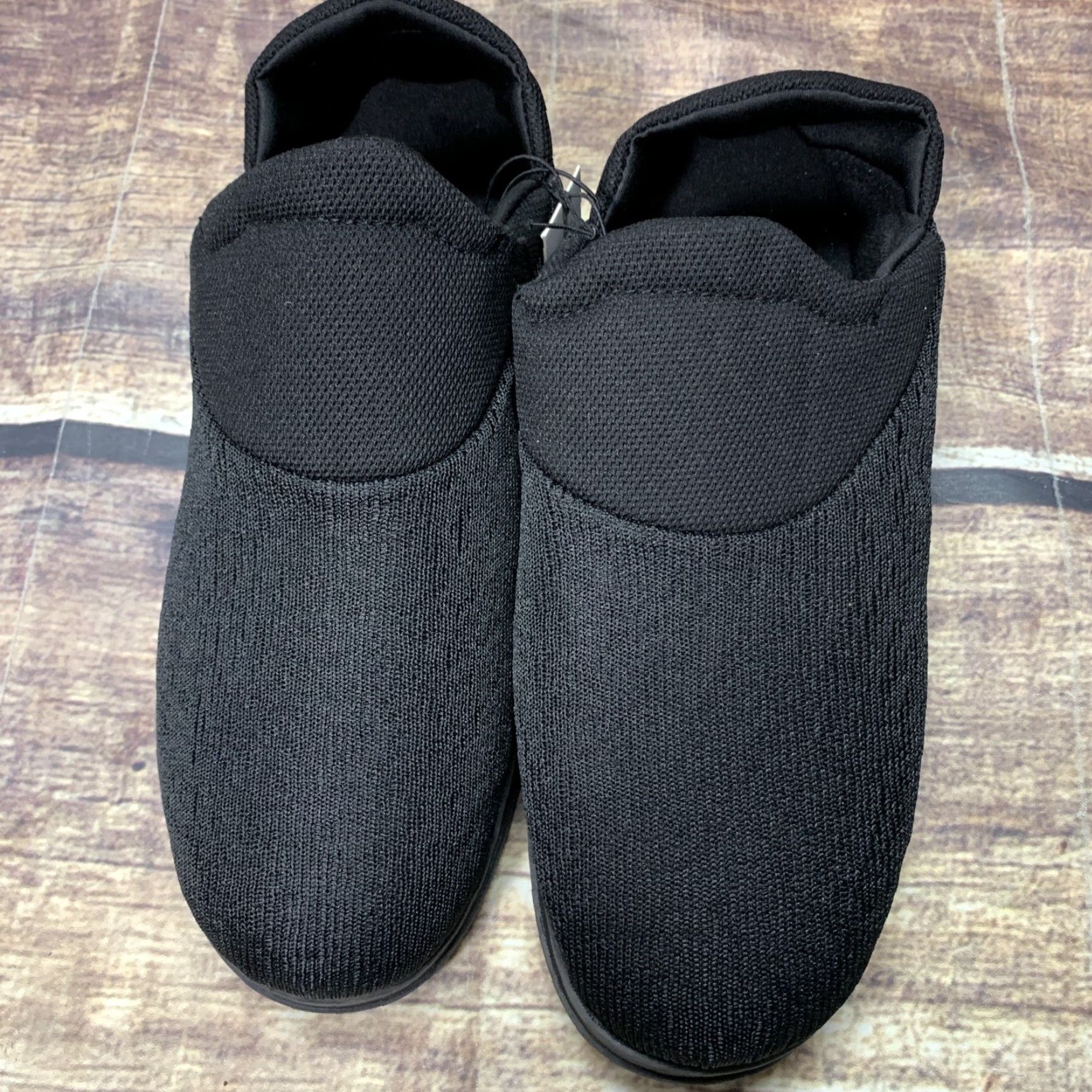 Vintage WFL Memory Foam Men Moccasin Slippers Indoor Outdoor Breathable Lightweight Slip-On Shoes Black 10 Mens Size ONE SIZE - 7 Thumbnail