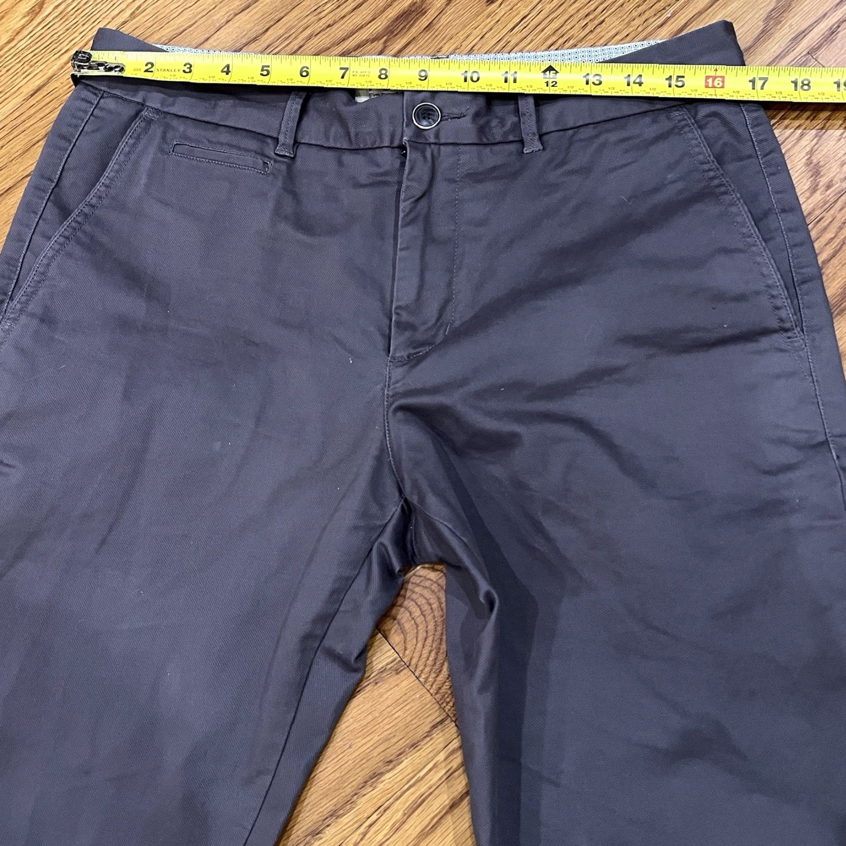 Vintage Perk Slim Fit + Stretch 33x32 Grey Pants Chinos Size US 33 - 5 Thumbnail