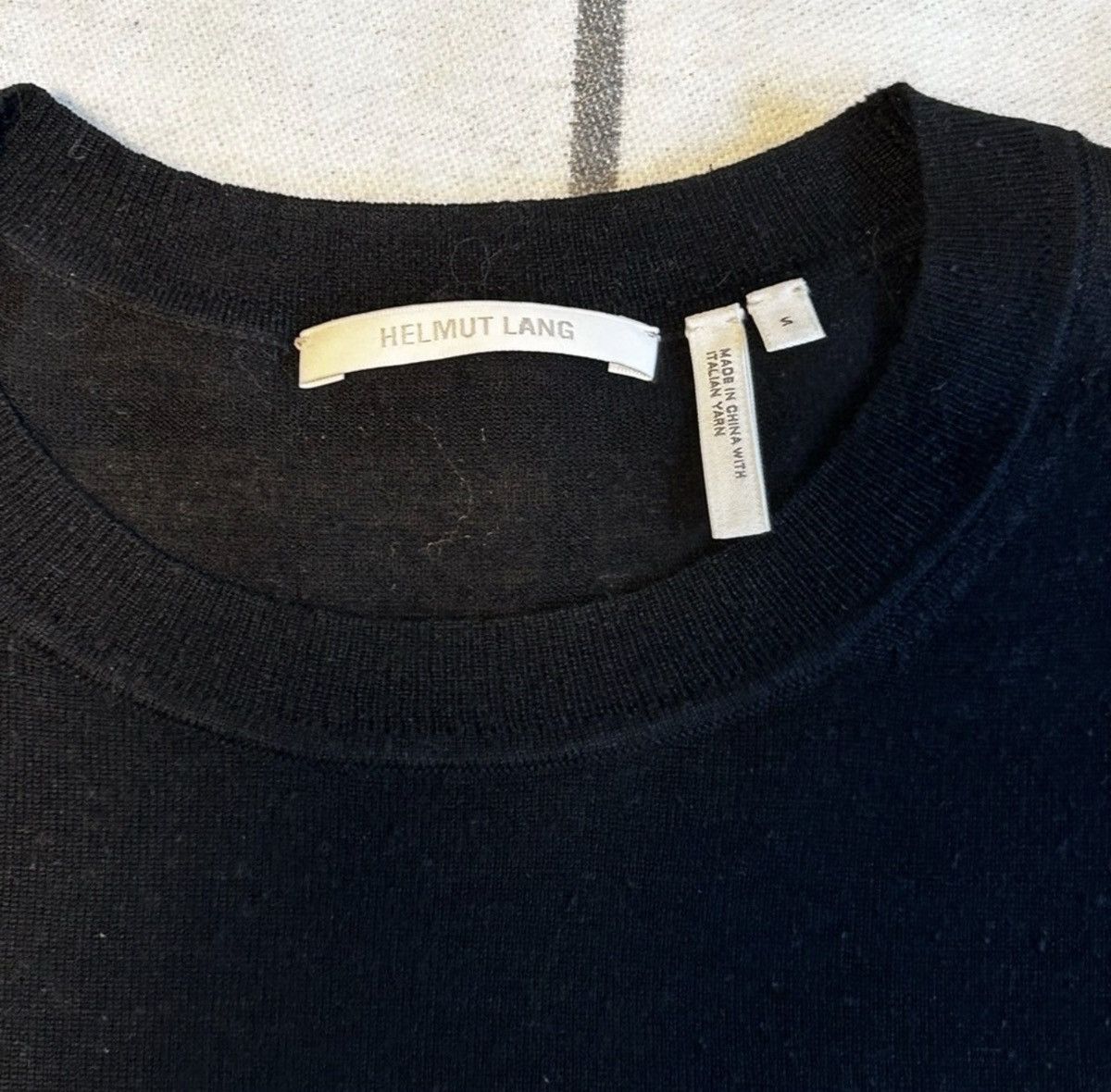 Helmut Lang Helmut Lang Silk/Wool Fine Knit Sweater Black – Minimal Logo Size US S / EU 44-46 / 1 - 5 Thumbnail