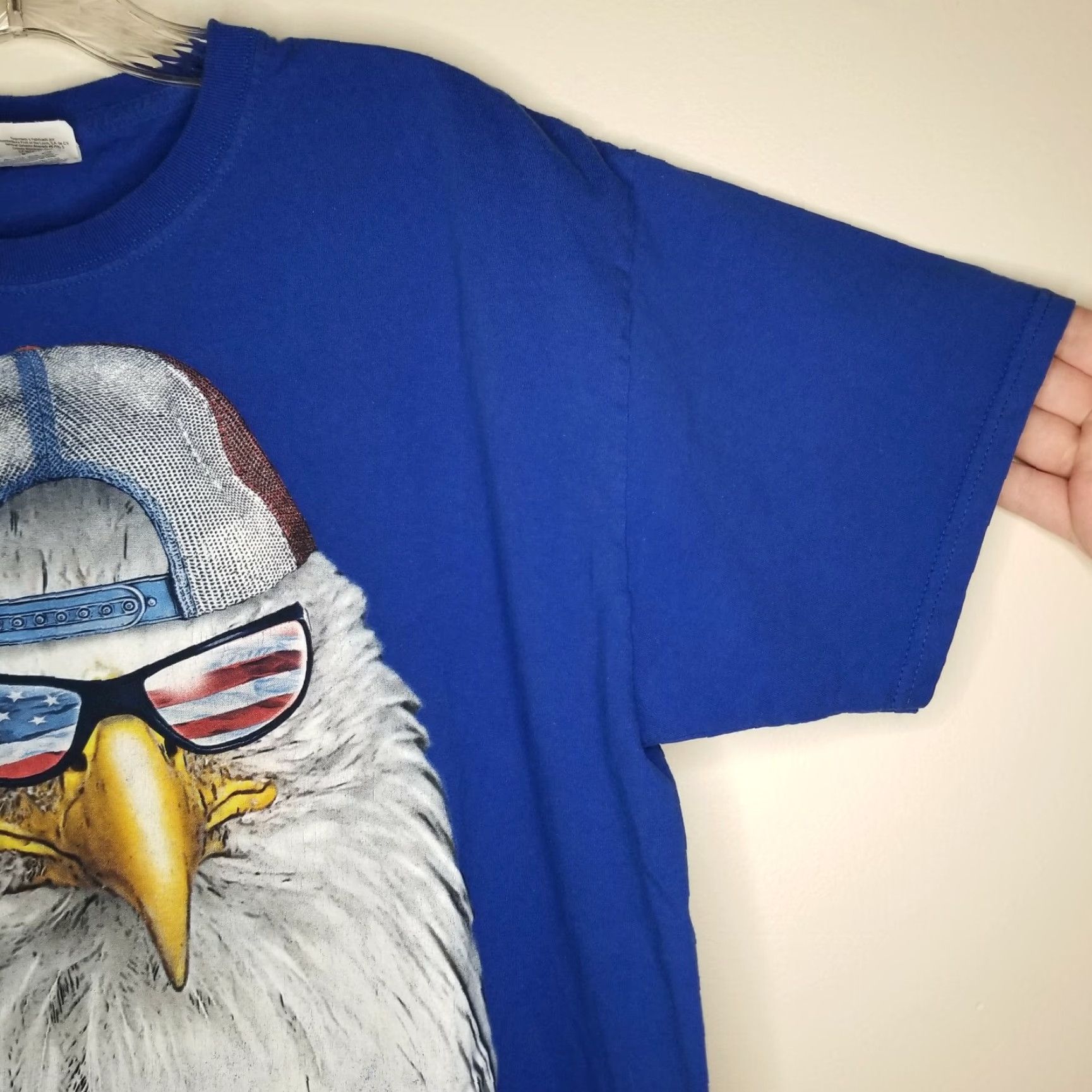 Fruit Of The Loom VINTAGE Fruit of the Loom T-Shirt Eagle Graphic Blue Patriotic Large Men L Clothing Shirt Mens Size US L / EU 52-54 / 3 - 3 Thumbnail