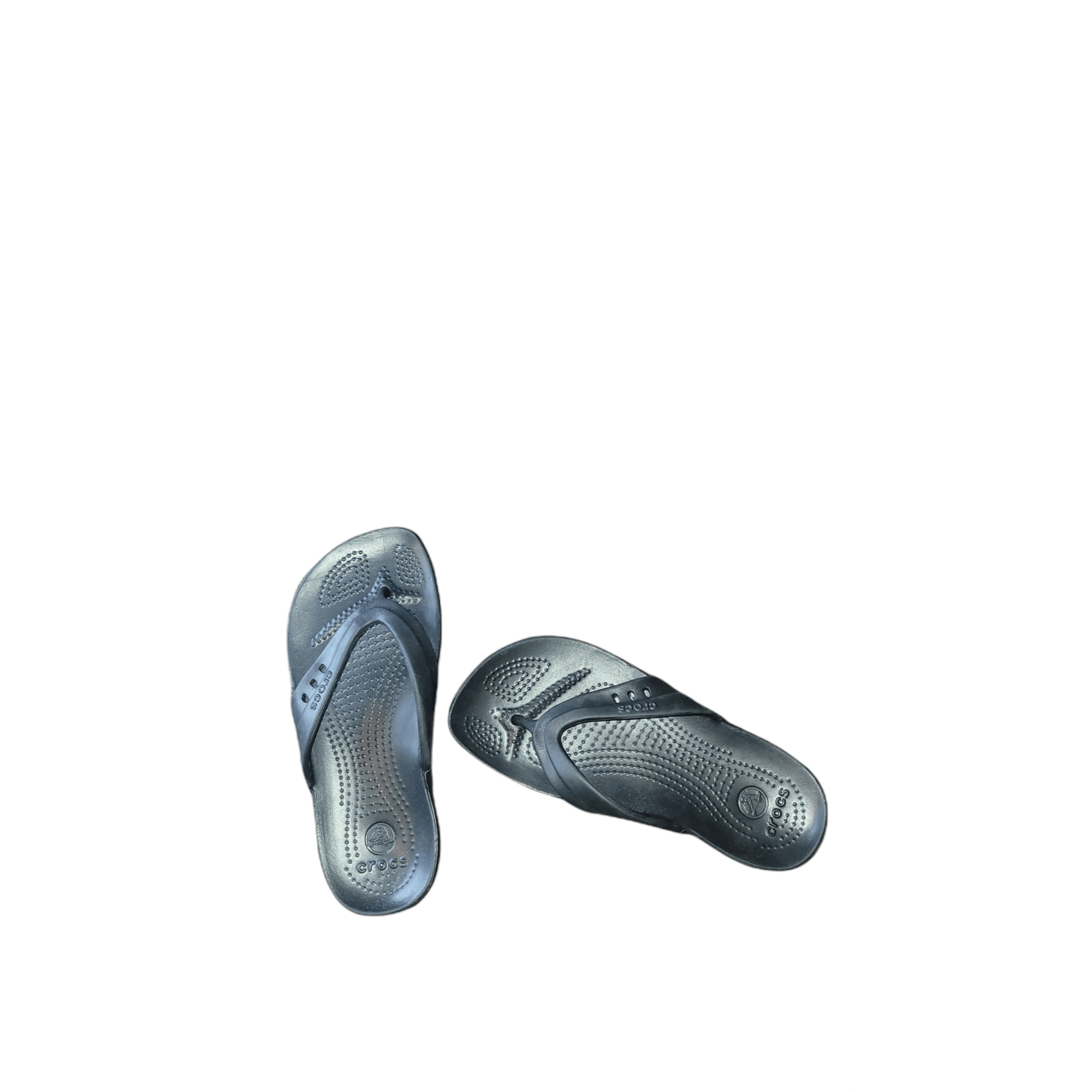 Crocs Crocs Thong Sandals Women Sz 4 Black Rubber Massaging Sole S Size US 4 / IT 34 - 5 Thumbnail