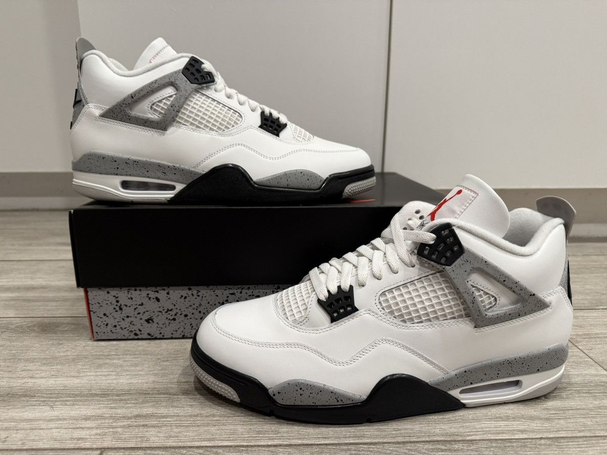 Jordan Brand Air Jordan 4 Retro White Cement Fire Red Tech Grey Black 12 Size US 12 / EU 45 - 1 Thumbnail