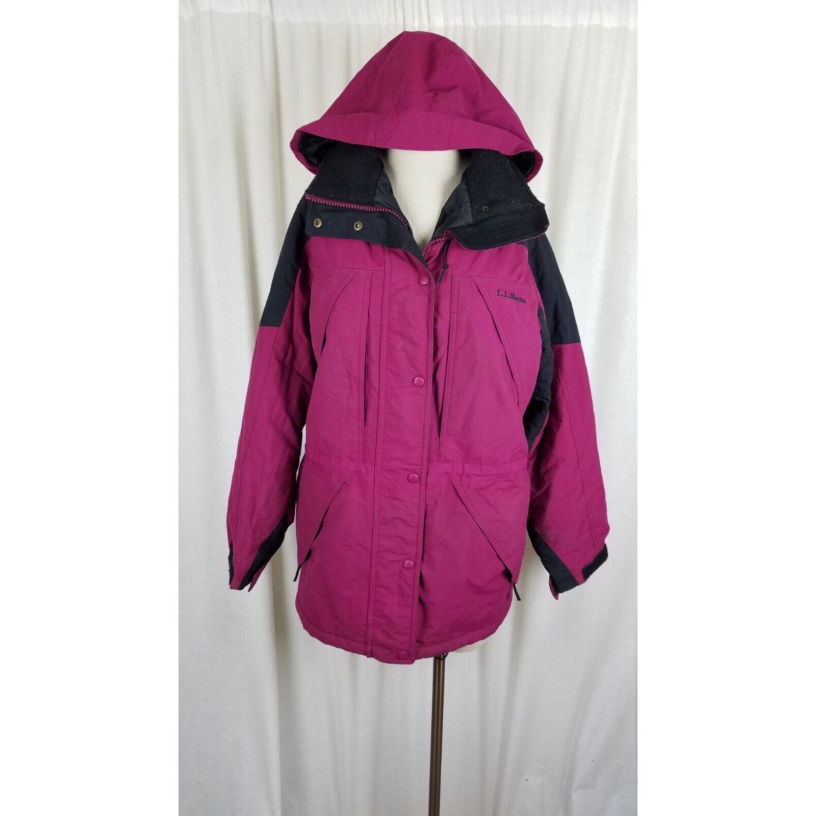 L.L. Bean Vtg LL Bean Hooded Winter Parka Jacket Womens S Raspberry Size S / US 4 / IT 40 - 1 Thumbnail