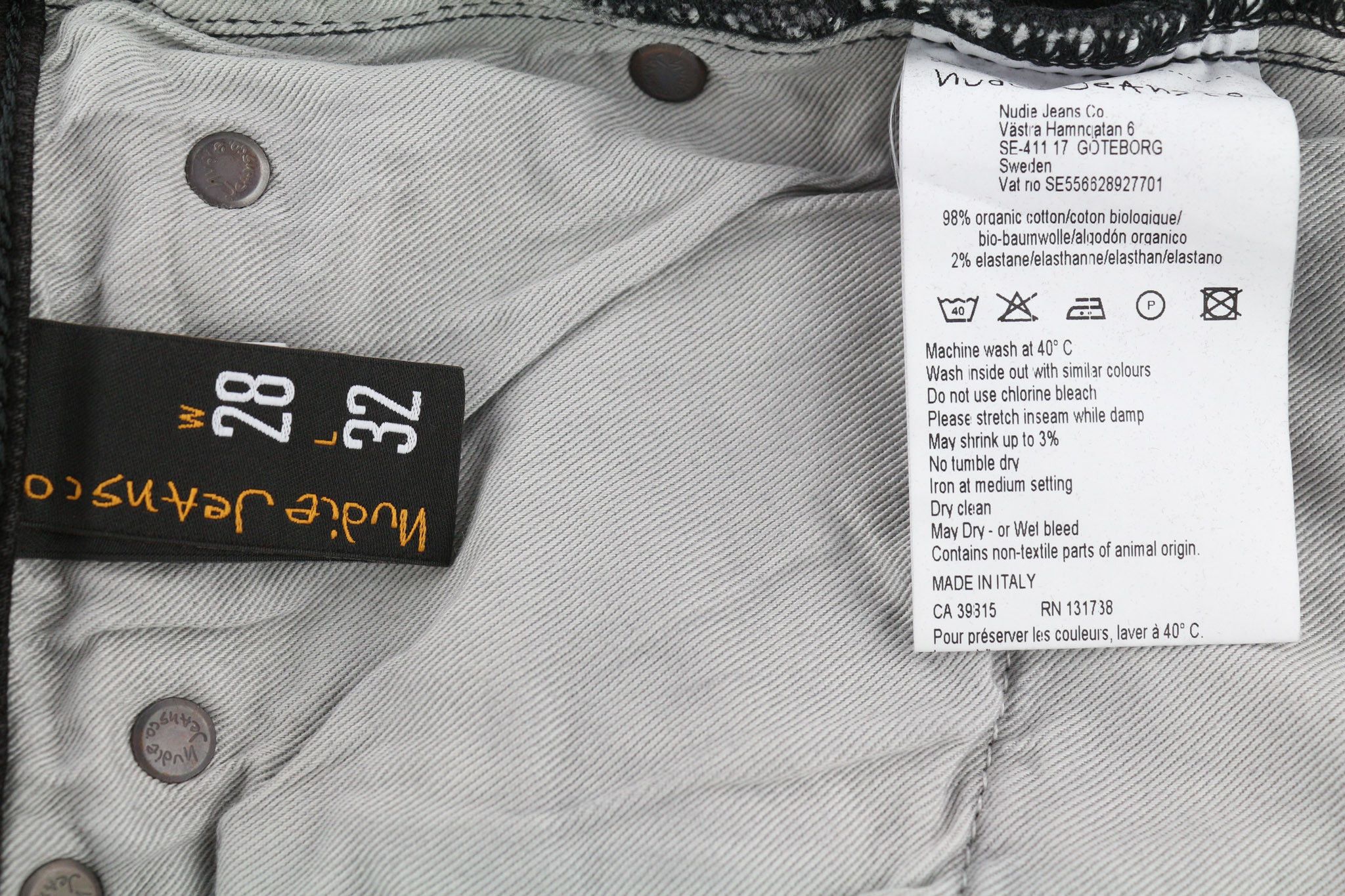 Nudie Jeans SKINNY LIN USED BLACK W28/L32 Cotton Jeans 80437 Size US 28 / EU 44 - 6 Thumbnail