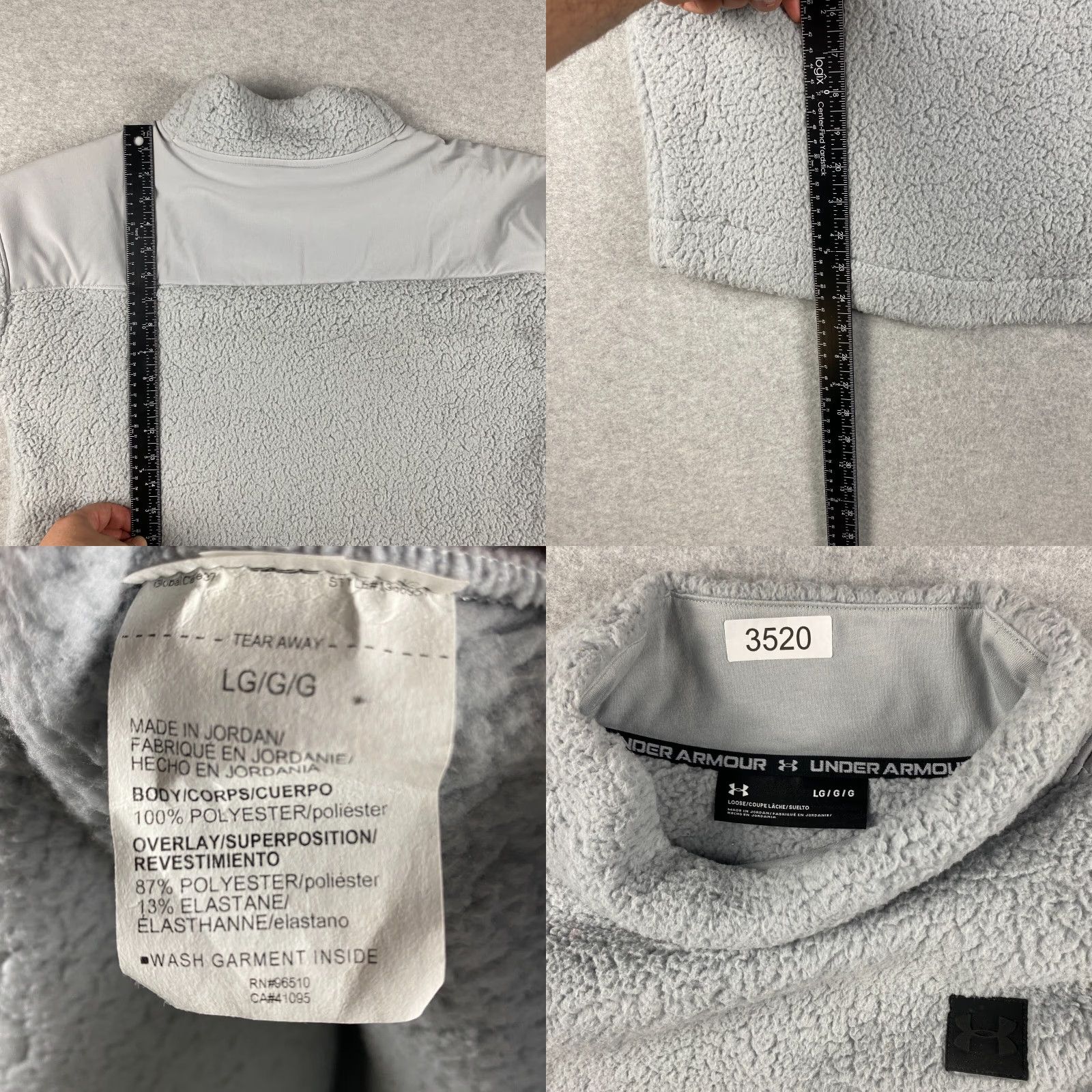 Under Armour VINTAGE? (No) Under Armour Sherpa Pullover Womens L Gray Mock Neck Sweatshirt Fleece Size L / US 10 / IT 46 - 8 Thumbnail