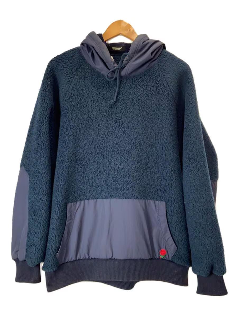 image of Undercover A Clockwork Orange Raglan Fleece Jacket in Navy, Men's (Size Large)