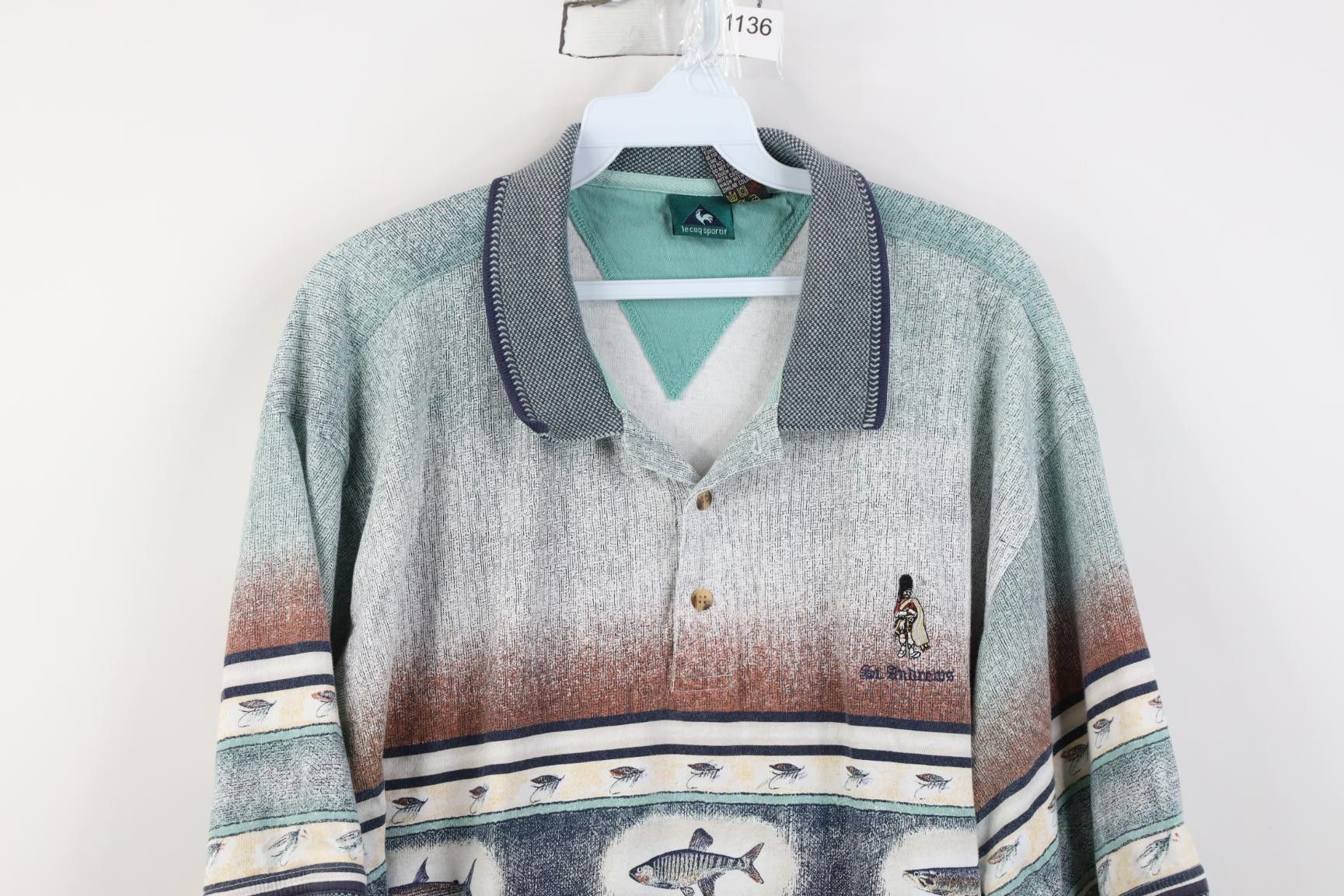 Le Coq Sportif Vintage 90s le coq sportif Course Fish Polo Shirt Cotton Size US XL / EU 56 / 4 - 2 Thumbnail