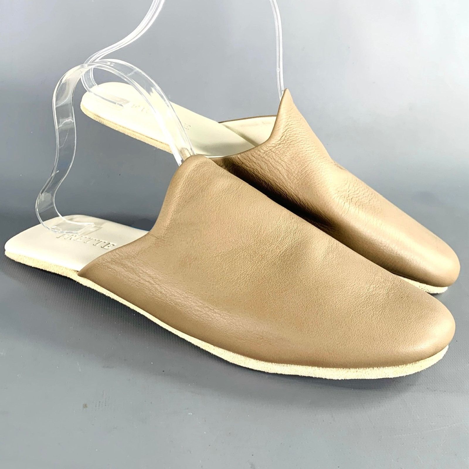 Other FRETTE Size 9 Grey Taupe Leather Slippers Loafers Size US 9 / EU 42 - 1 Thumbnail