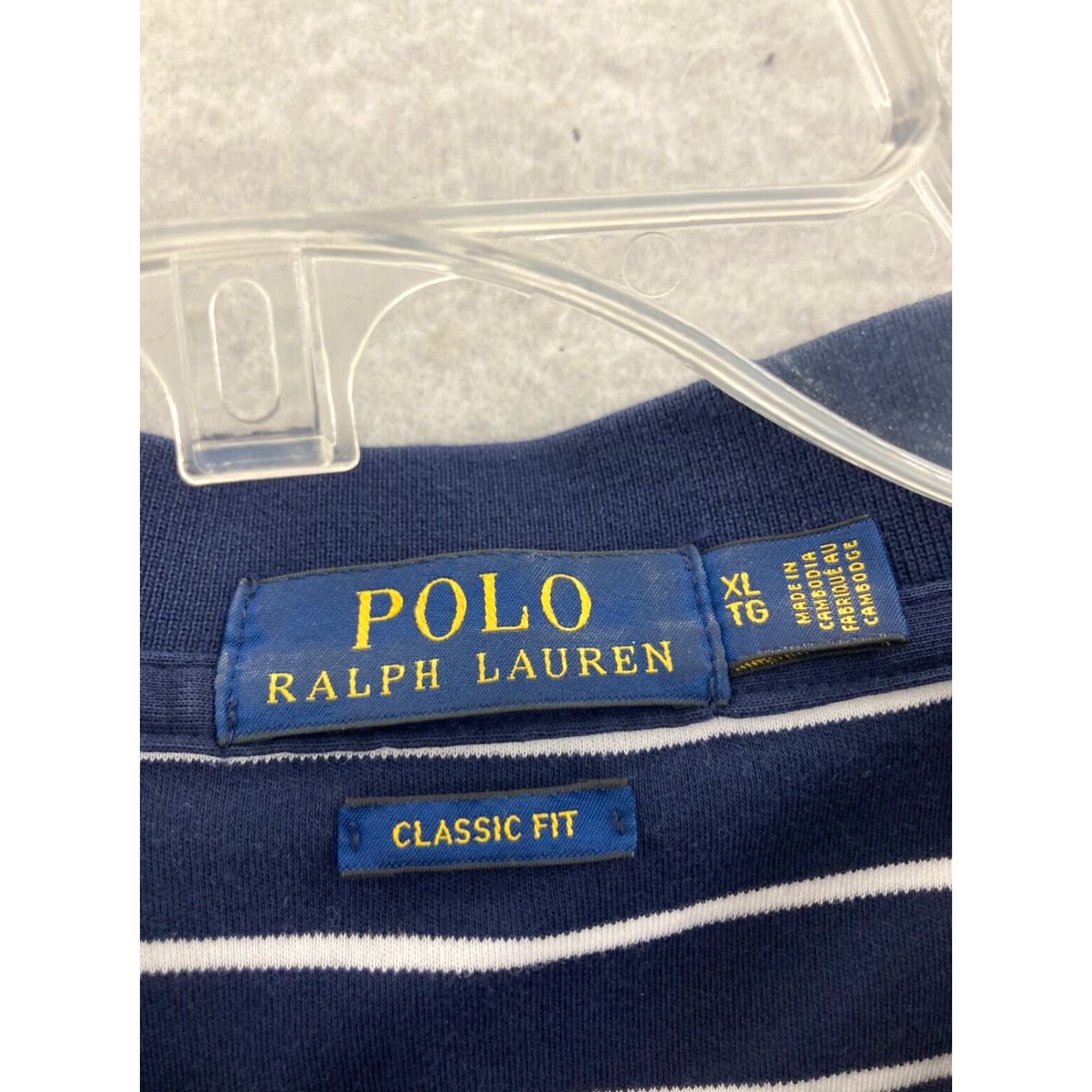 Polo Ralph Lauren Polo Ralph Lauren Mens Shirt XL Blue Striped Classic Fit Polo Size US XL / EU 56 / 4 - 3 Thumbnail