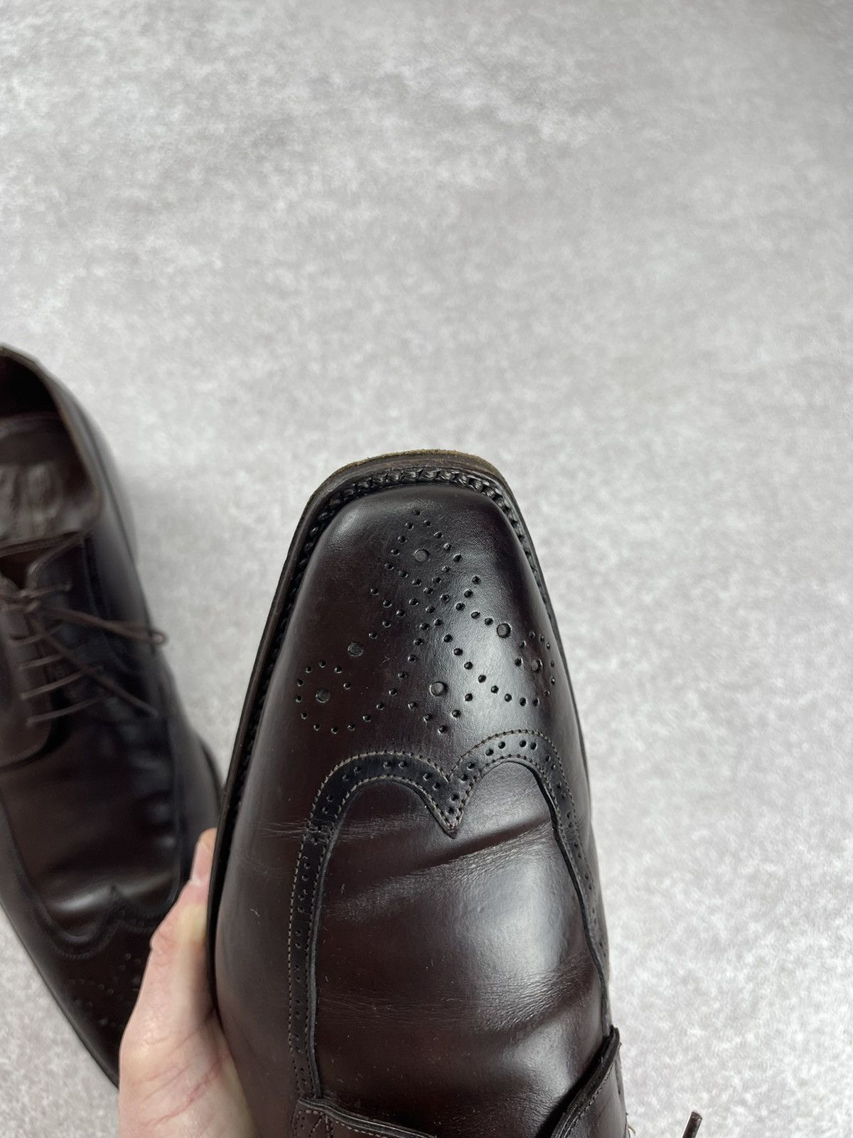 Santoni Santoni Brogue Brown Leather Men’s Shoes Size US 9.5 Size US 9.5 / EU 42-43 - 10 Thumbnail